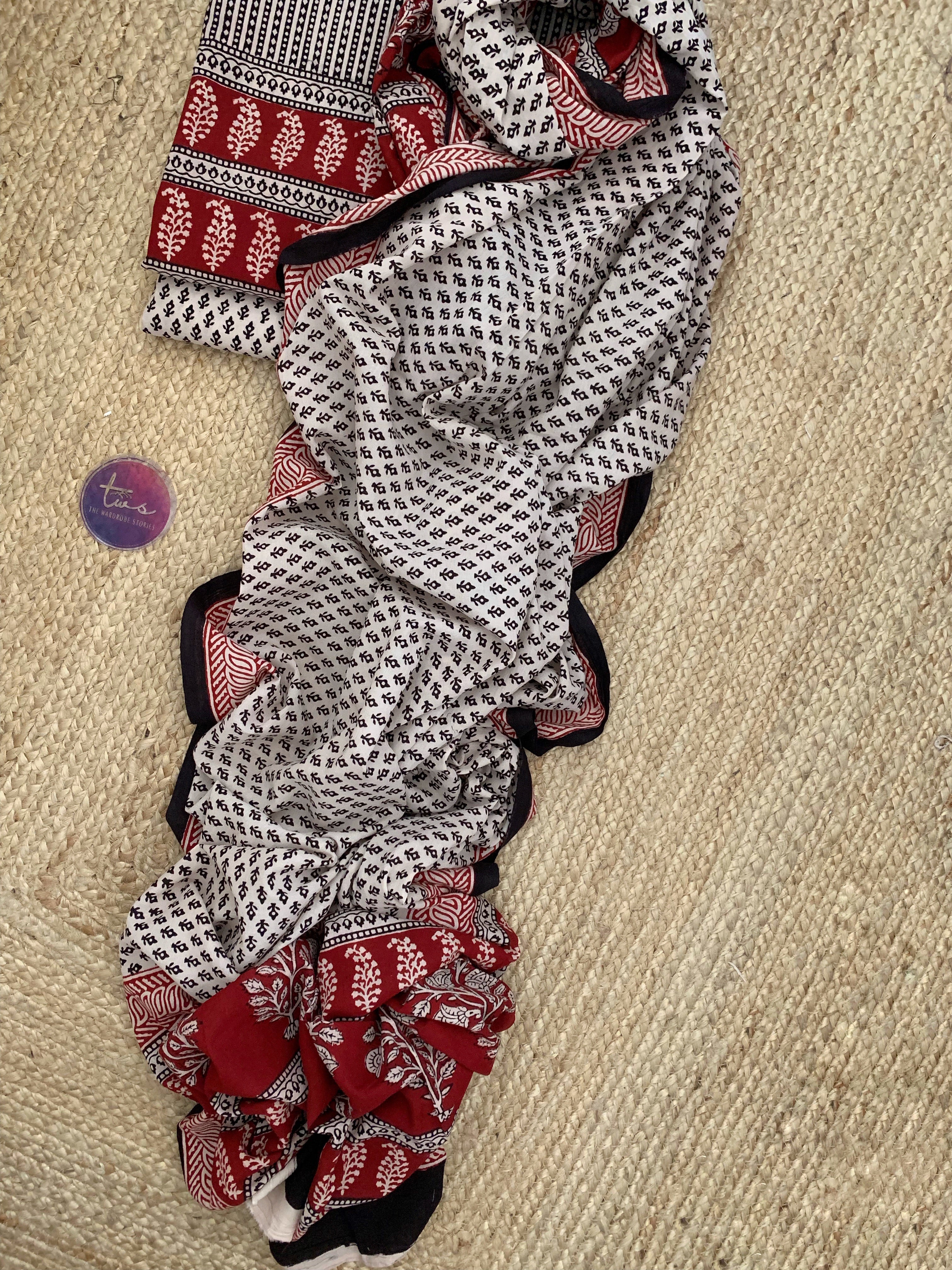Natural Dyed Bagh Handblock Cotton Suit