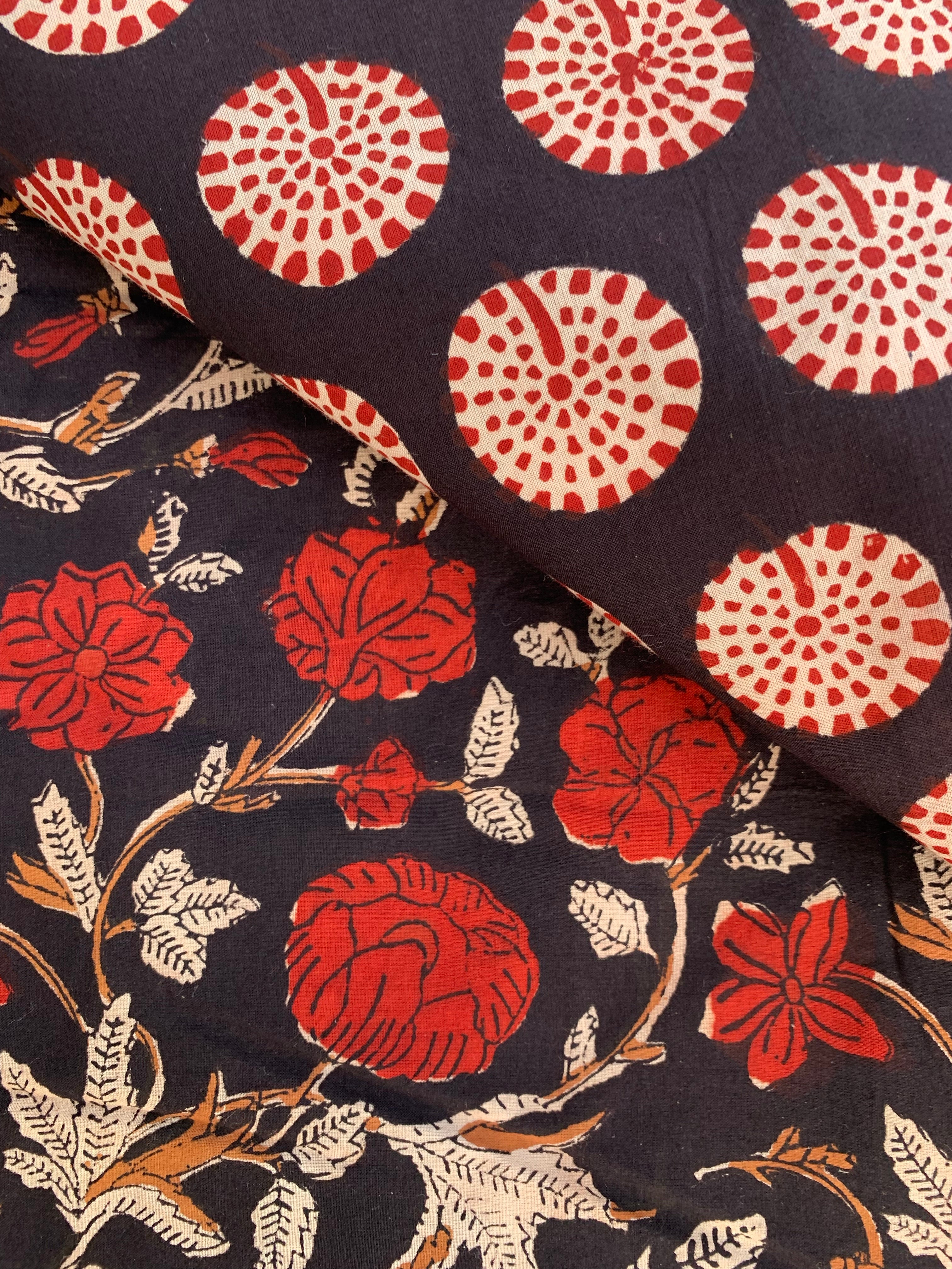 Handblock Cotton Chanderi Suit