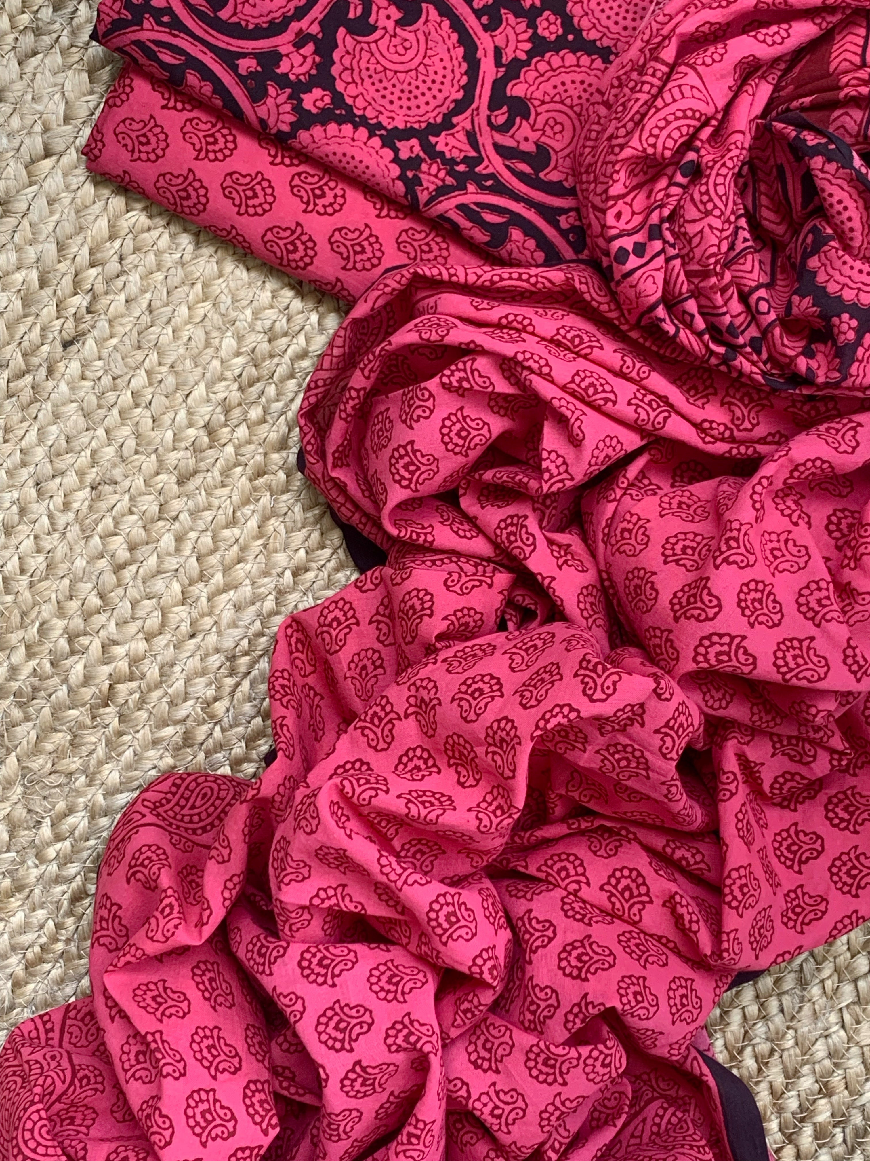 Natural Dyed Bagh Block Print Cotton Suit