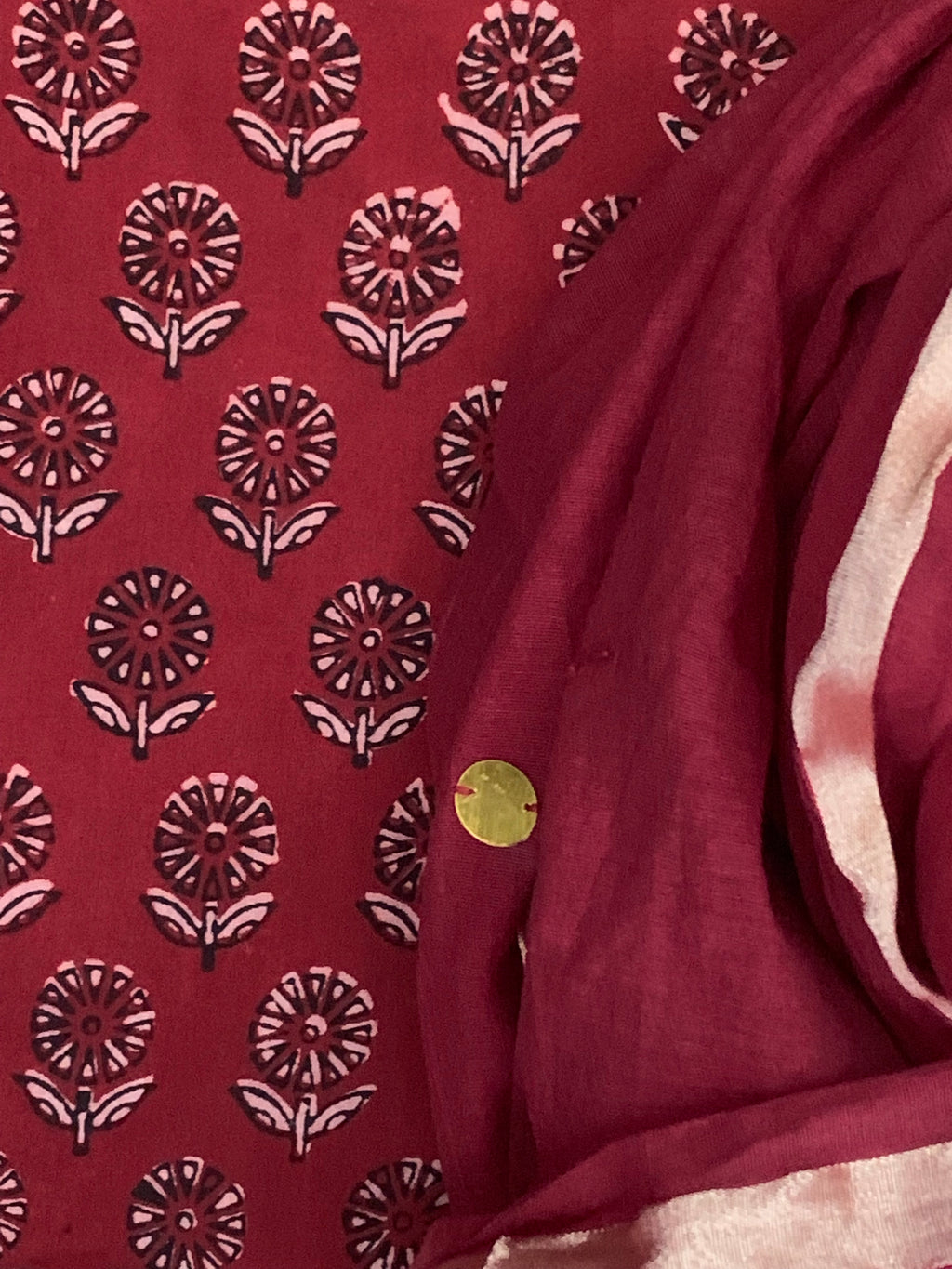 Natural Dyed Bagh Block Print Cotton Chanderi Dupatta Set