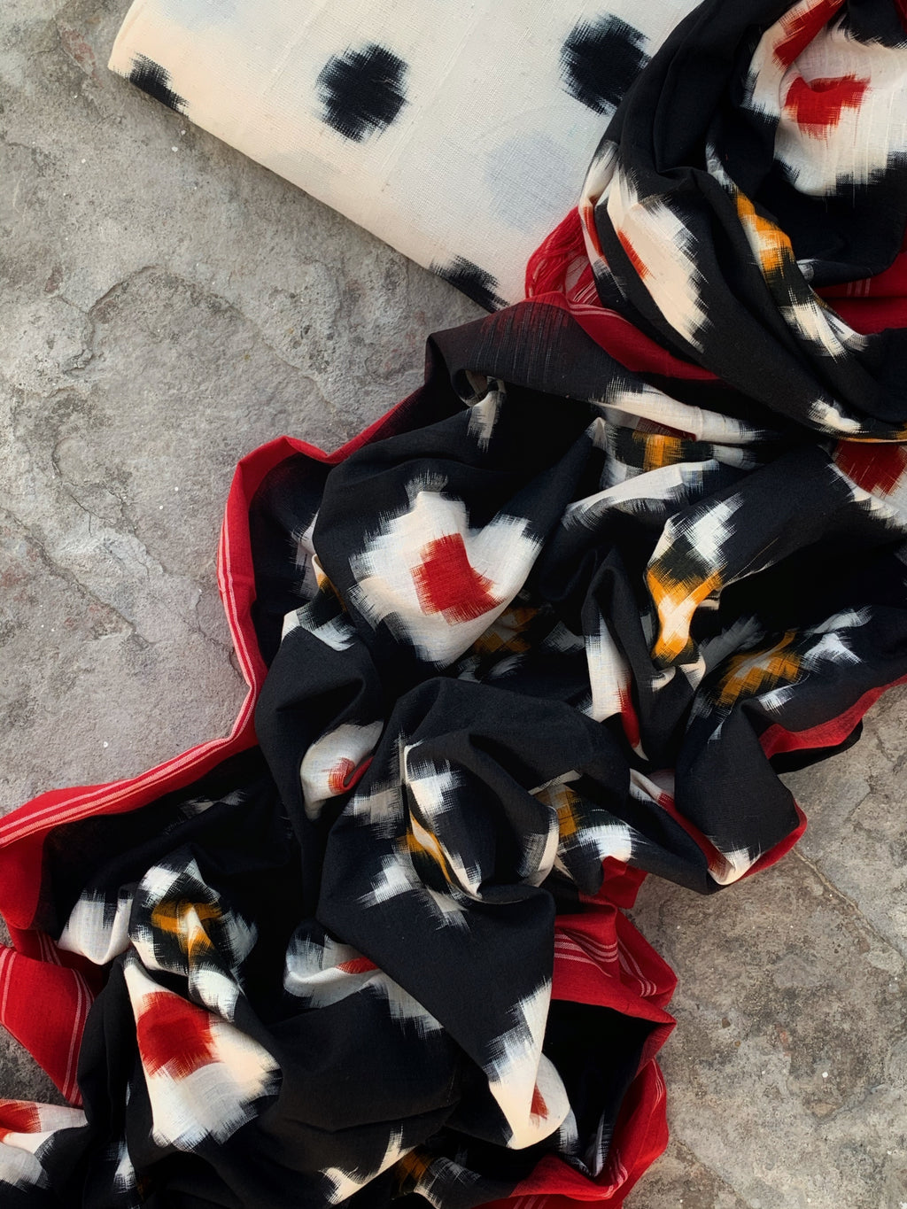 Handwoven Ikat Kurta  Dupatta set