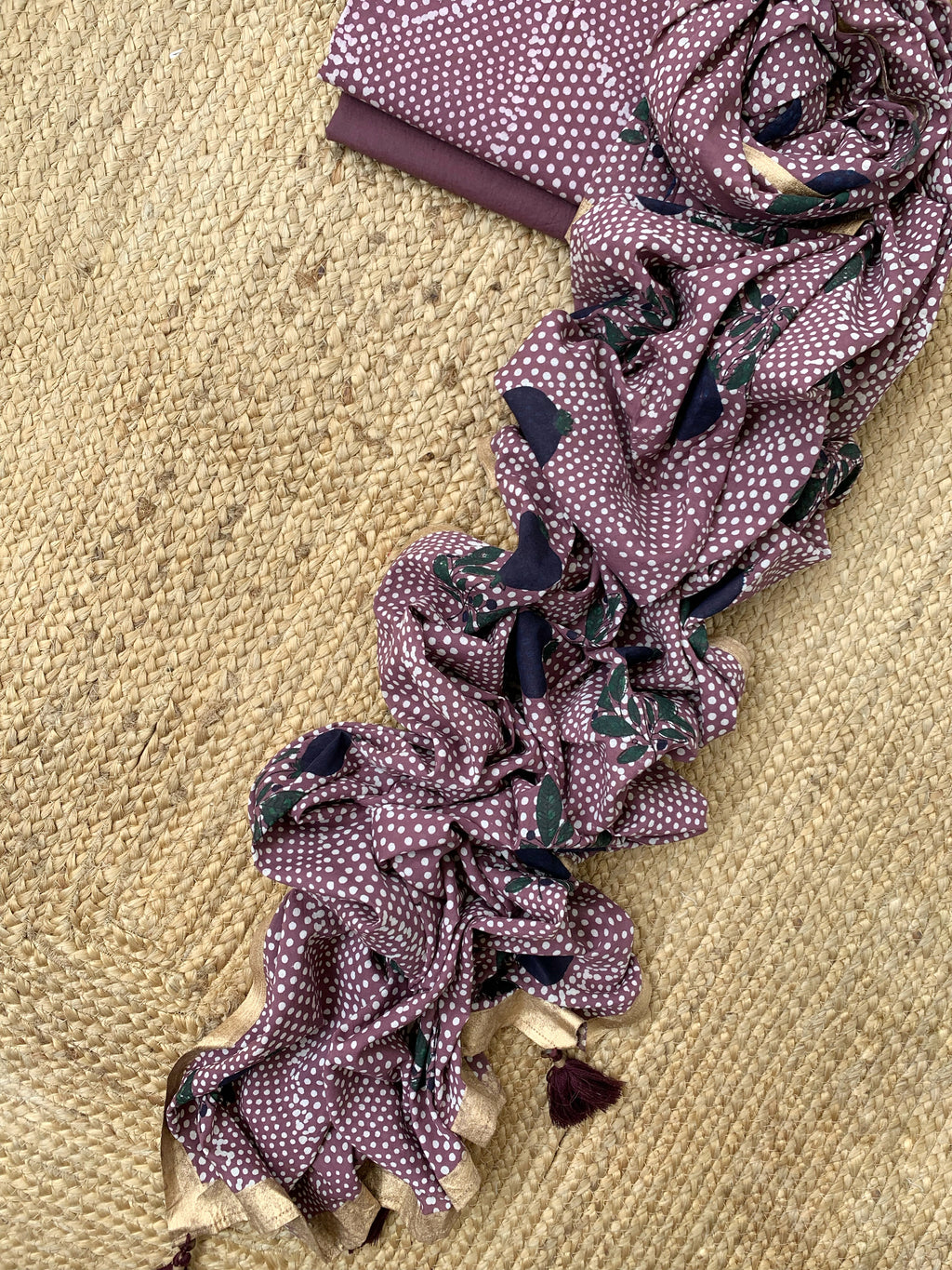 Handcrafted Cotton Mul Dupatta Suit
