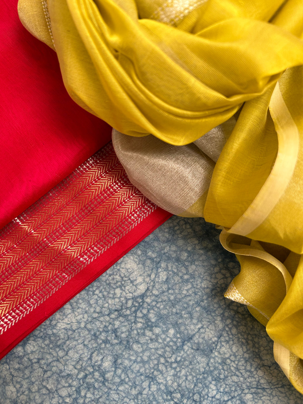 Handwoven Maheshwari Kurta Dupatta Set