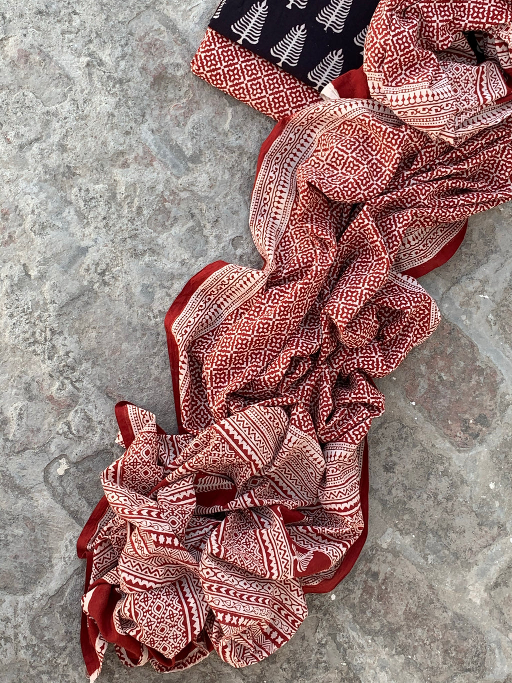 Natural Dyed Bagh Handblock Cotton Suit