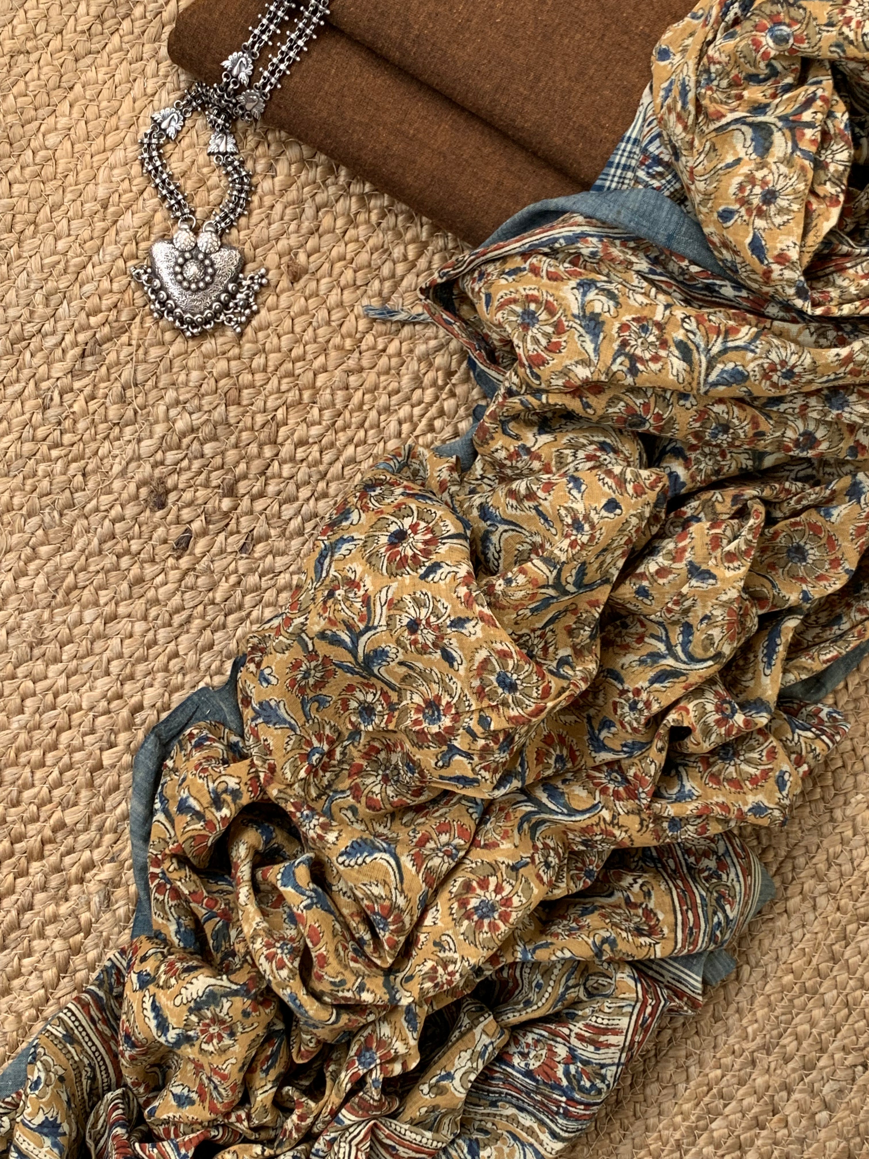Handwoven Handcrafted Kalamkari Kurta Dupatta Set
