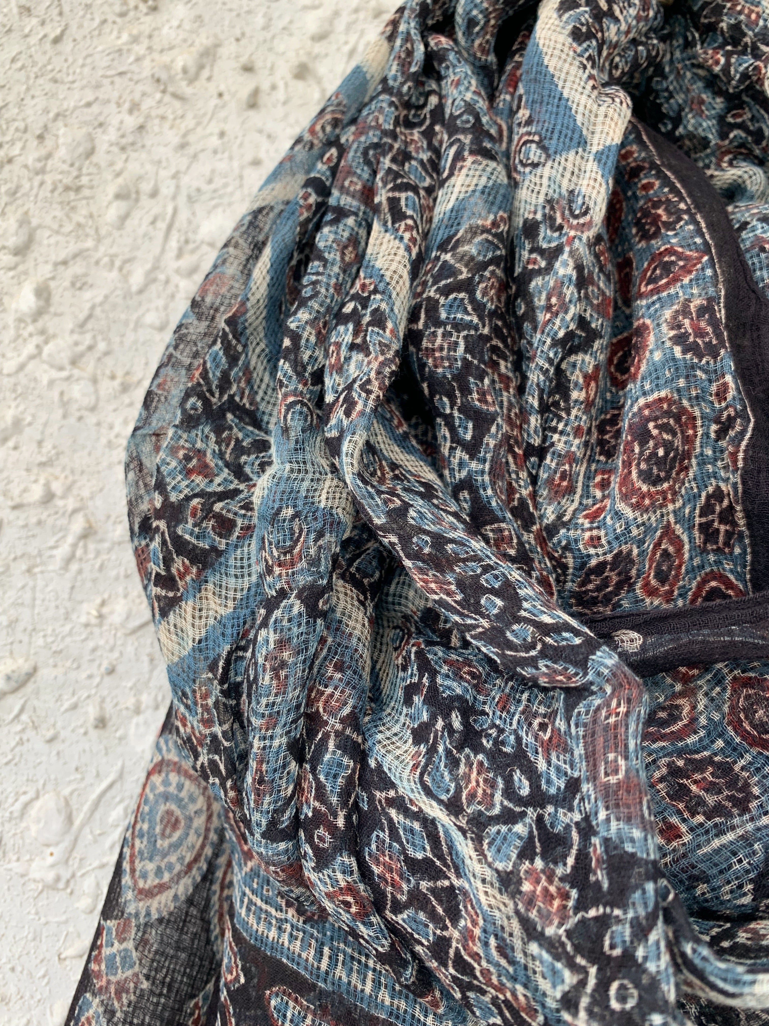 Handblock Ajrakh Kota Dupatta
