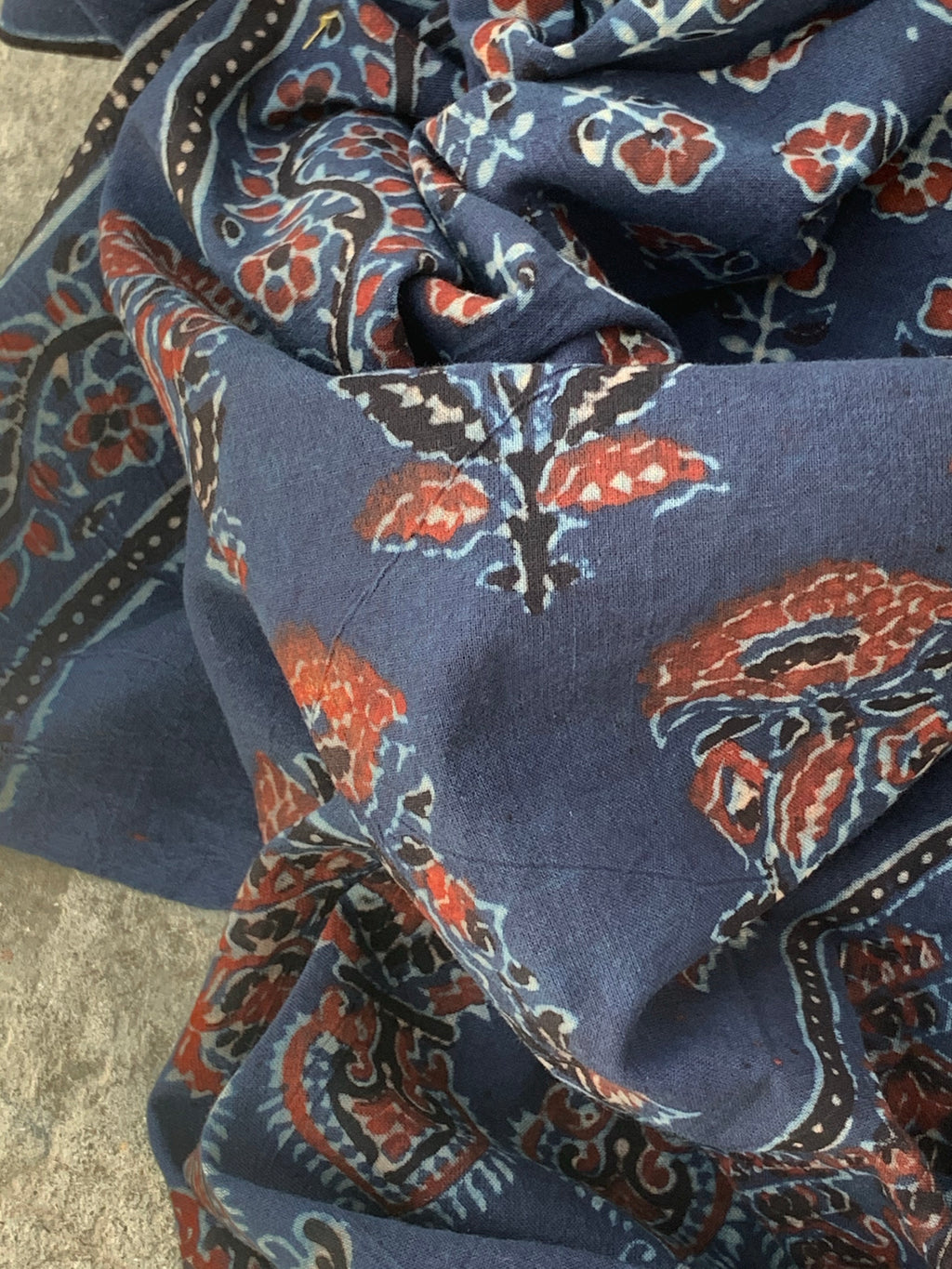 Handblock Ajrakh Cotton Suit