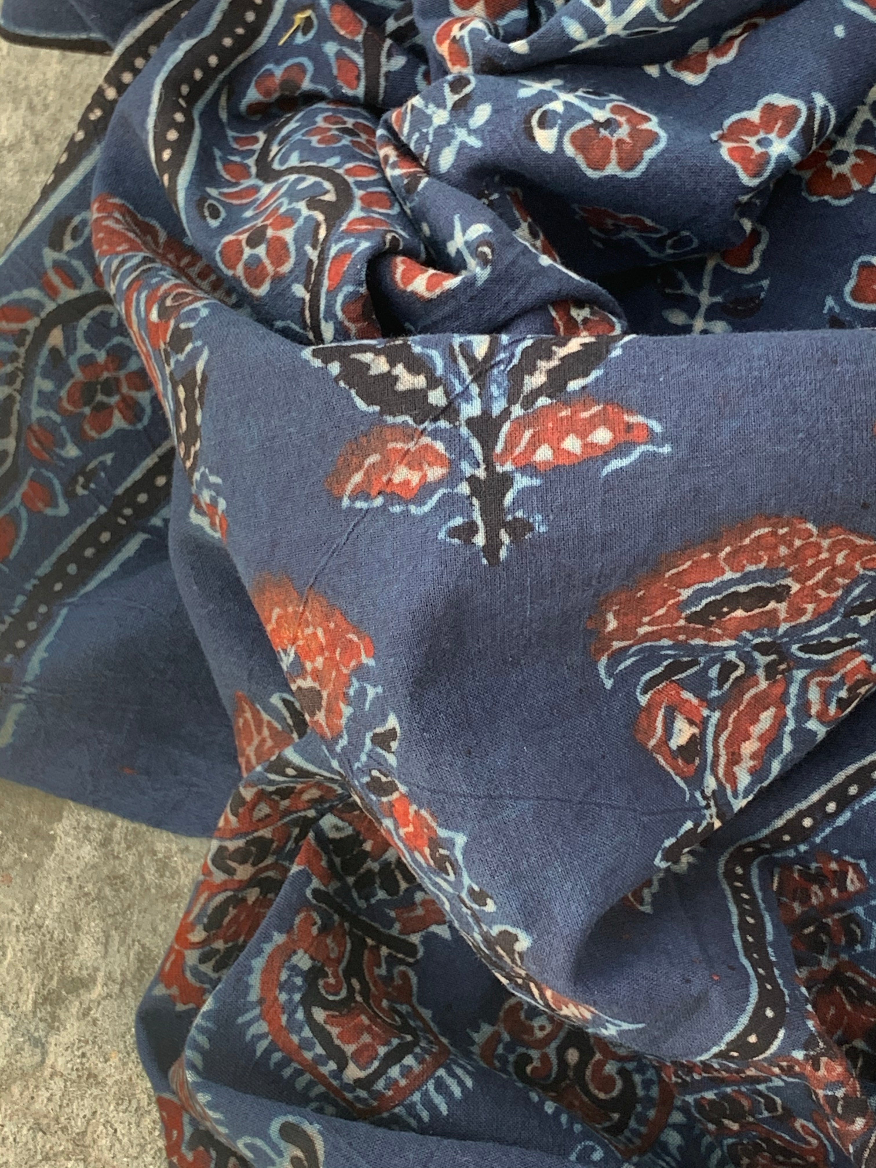 Handblock Ajrakh Cotton Suit