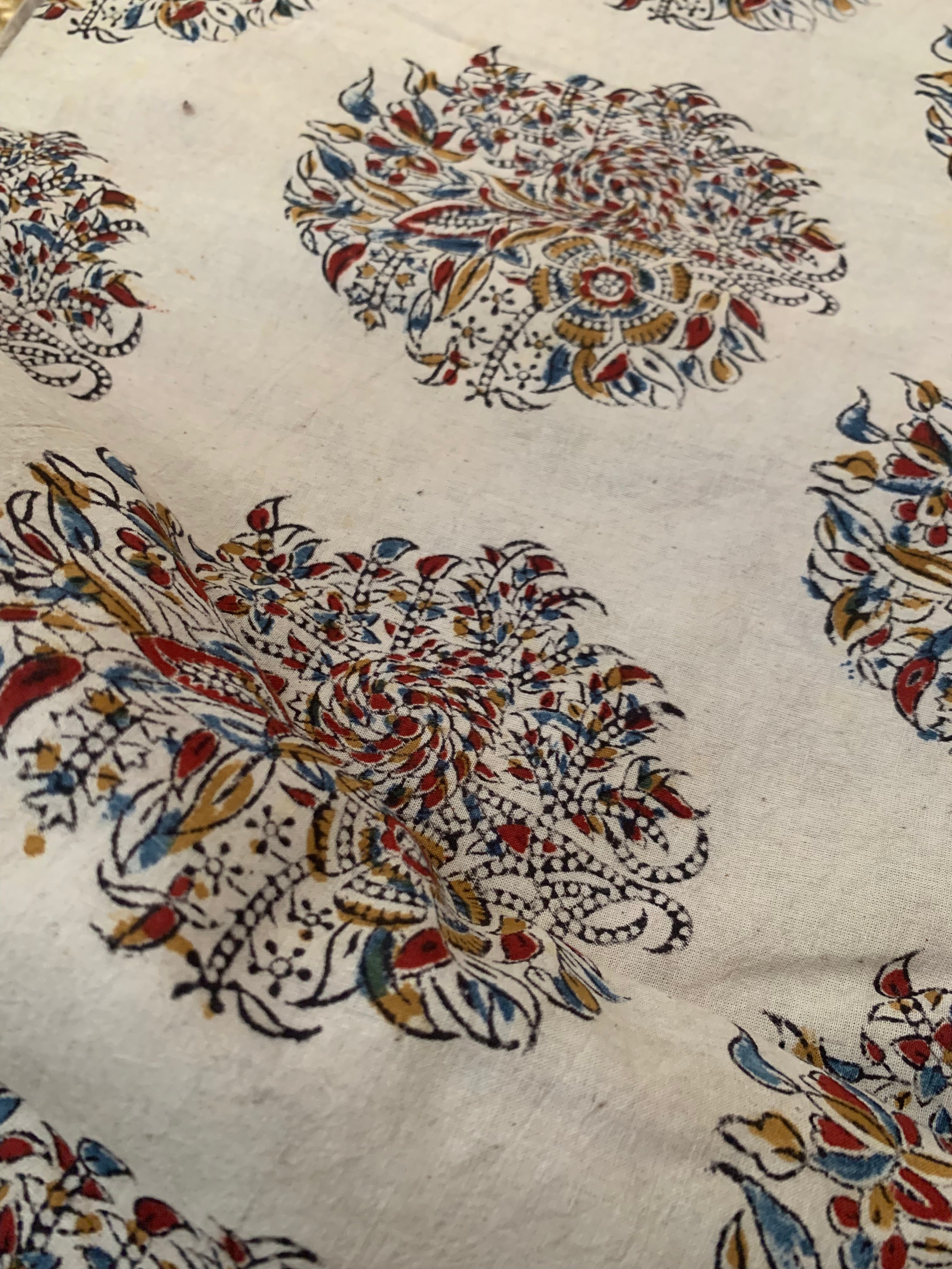 Pedana Hand Block Printed Kalamkari Natural Dyed Cotton Fabric Kurta