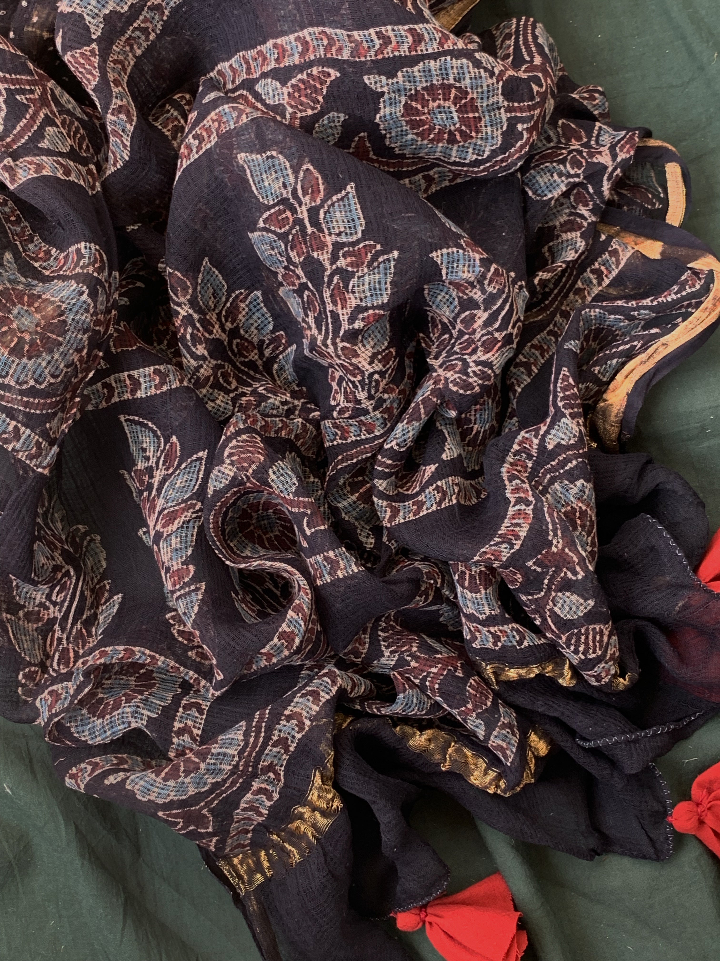 Handblock Ajrakh Cotton Kota Suit