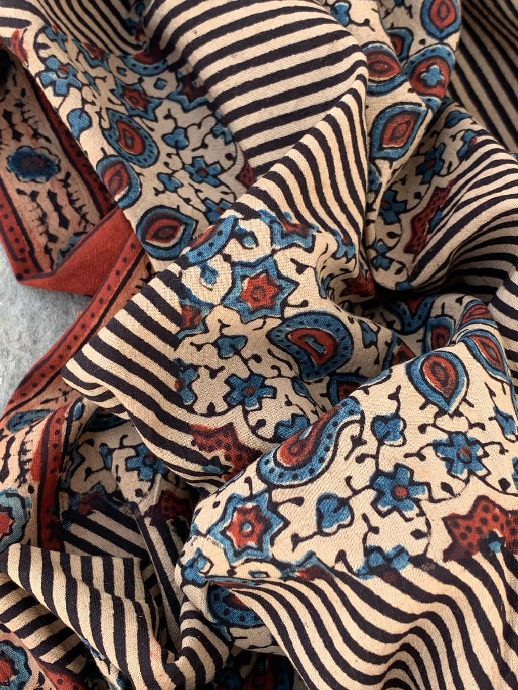 Handblock Ajrakh Dupatta