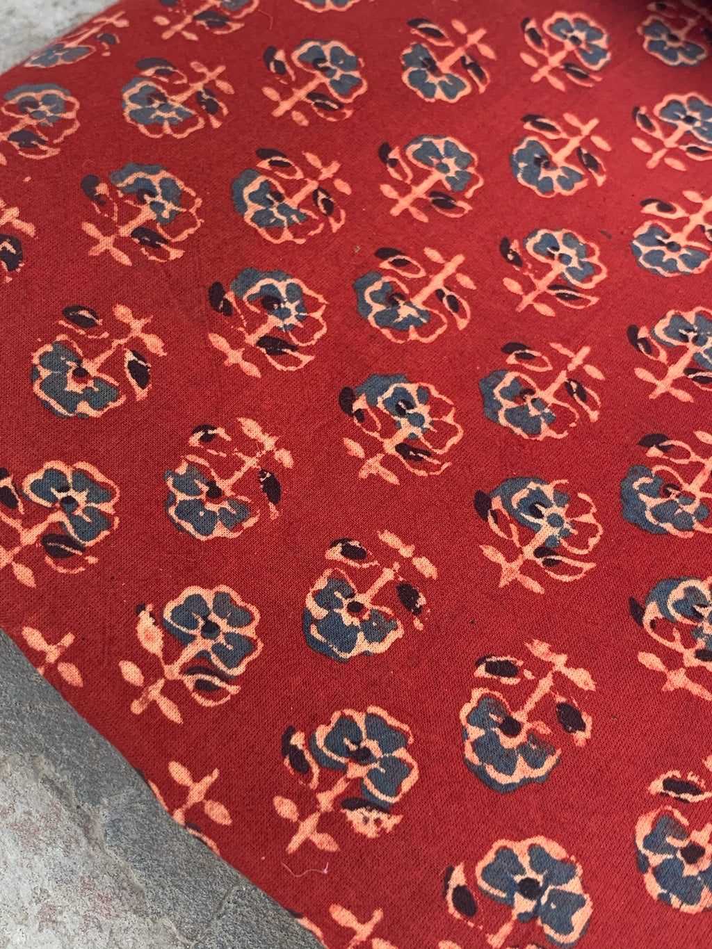Handblock Ajrakh Cotton Suit