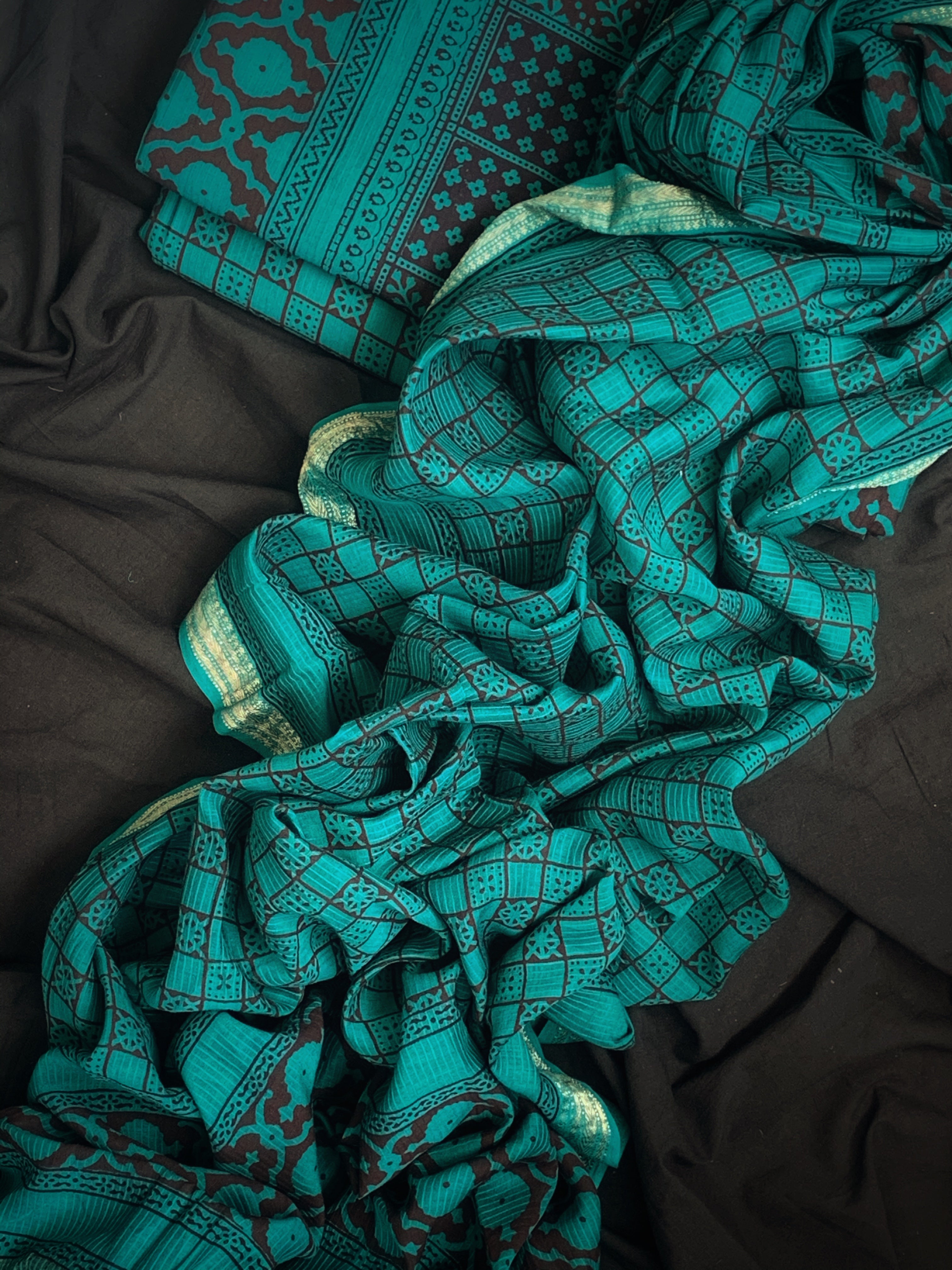 Handblock Maheshwari Bagh Suit