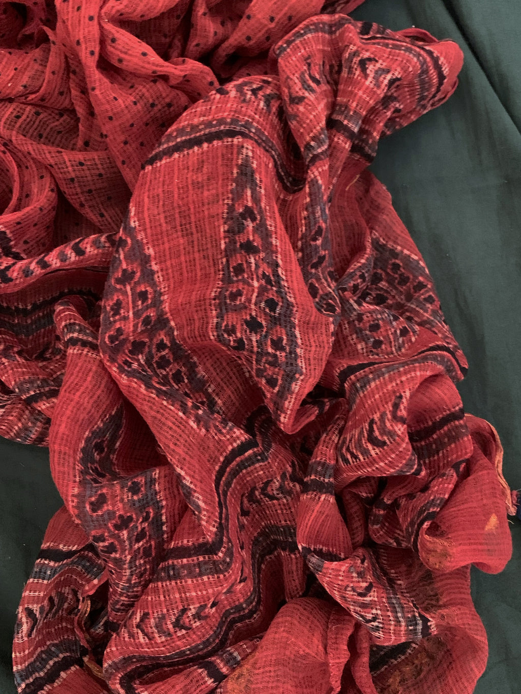 Handblock Ajrakh Cotton Kota Suit