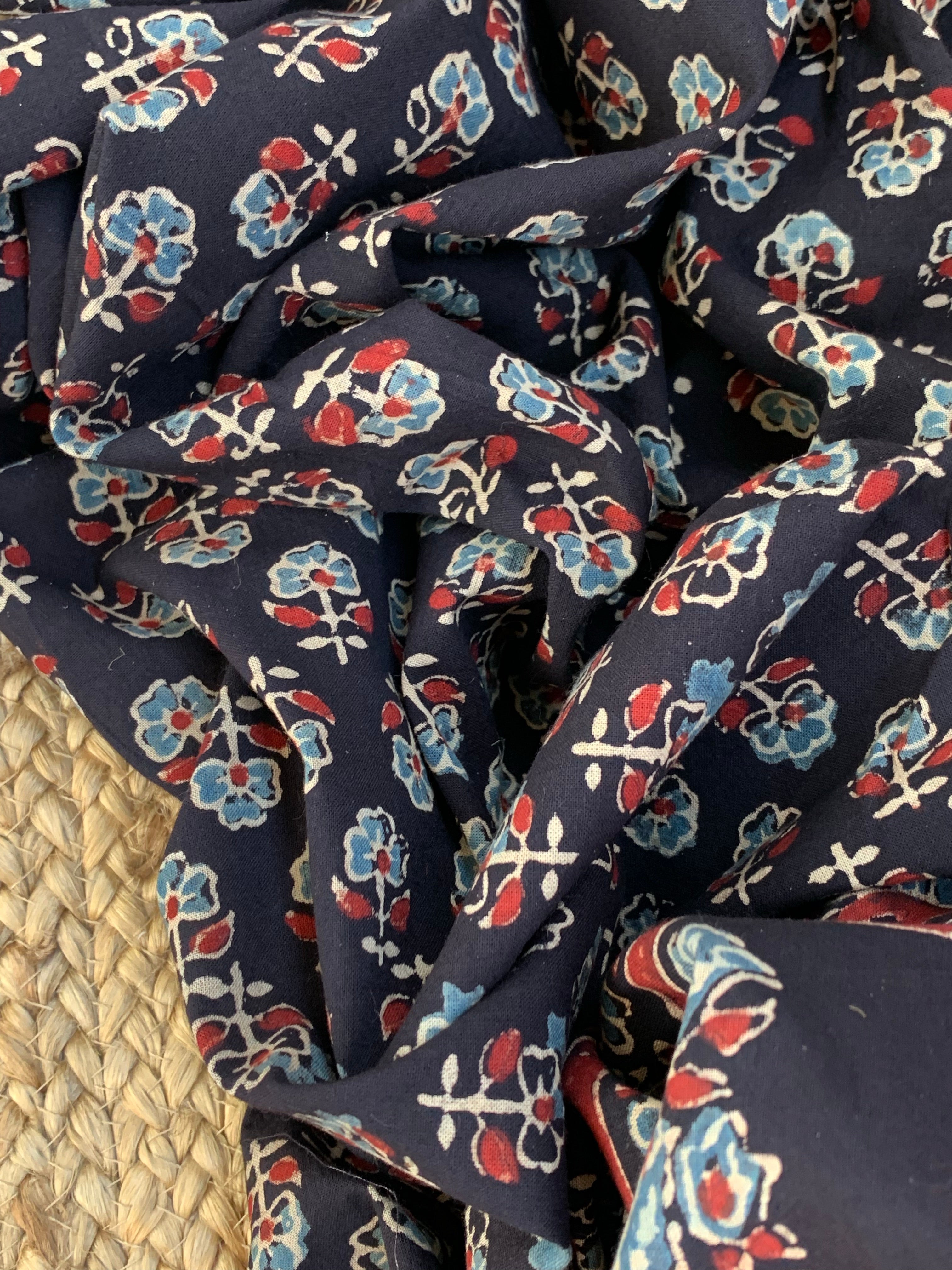 Handblock Ajrakh Cotton Suit