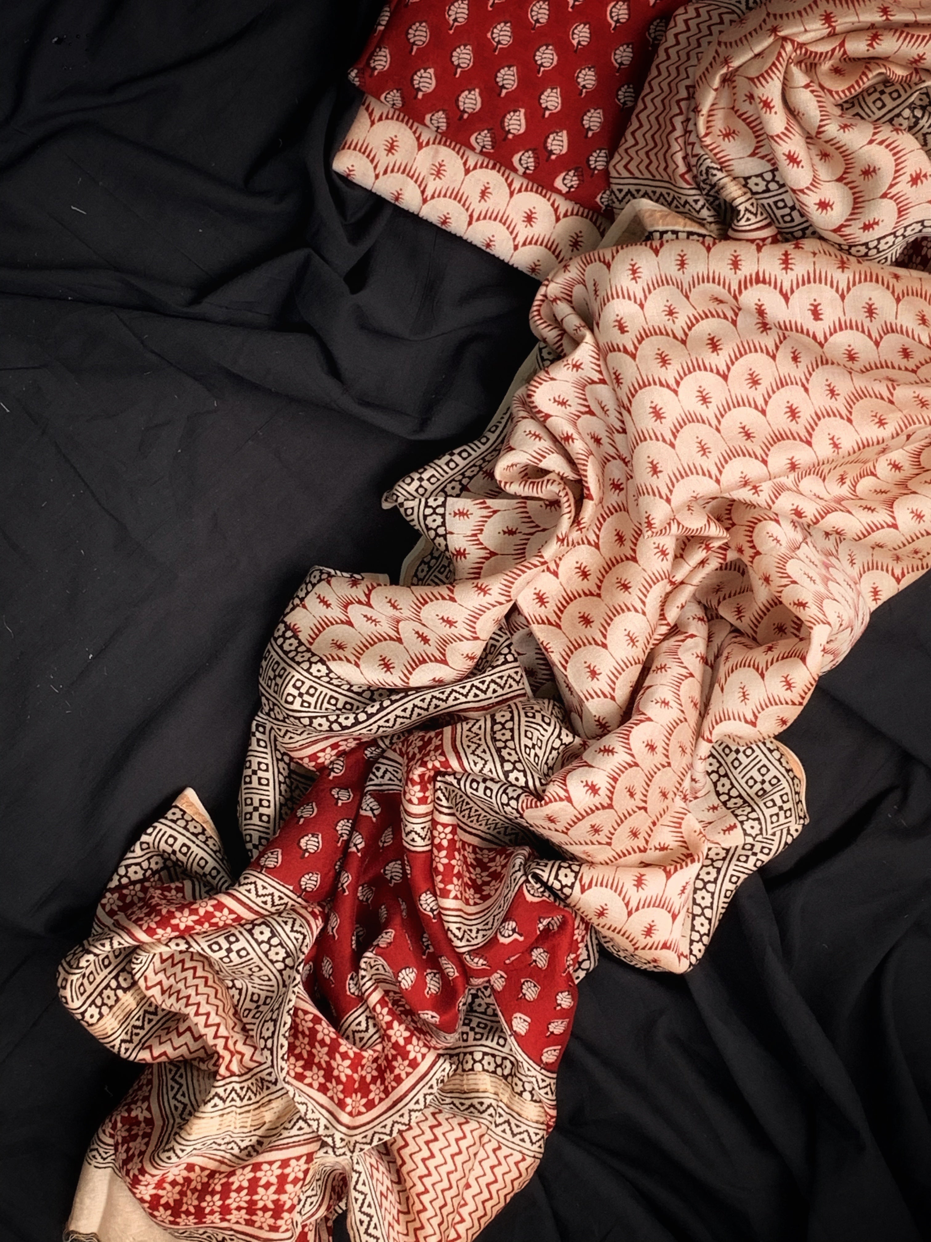 Handblock Chanderi Bagh Suit