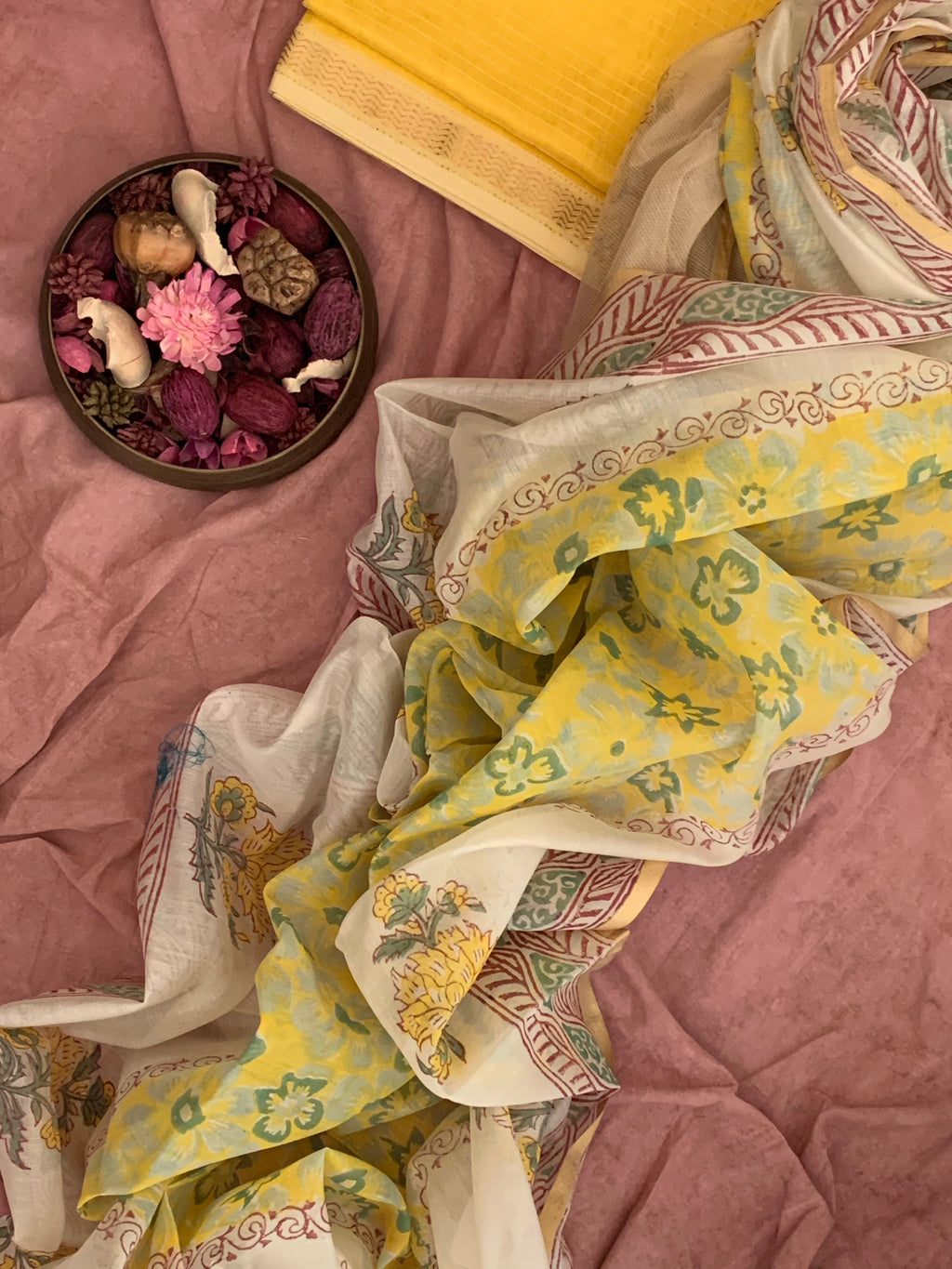 Handwoven Maheshwari Kurta dupatta set