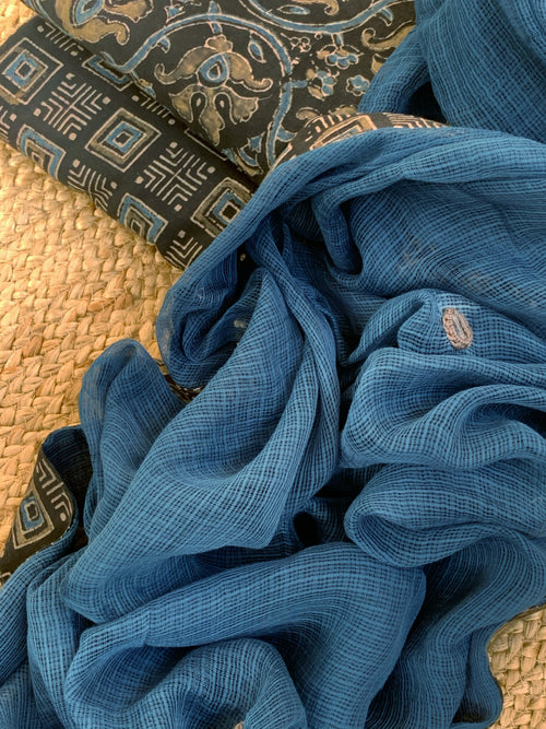 Handblock Ajrakh Cotton Kota Suit