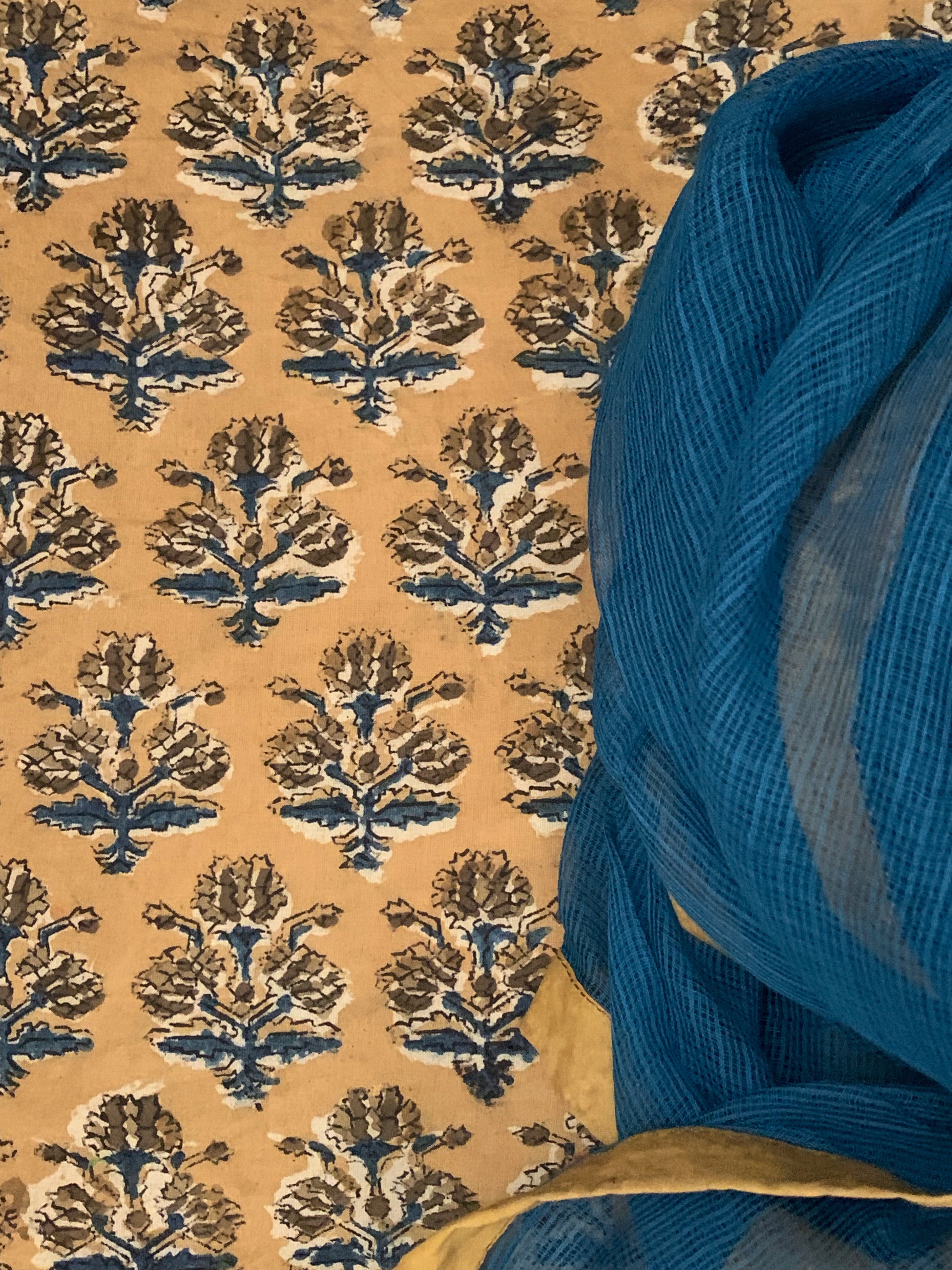 Handblock Cotton Kota Suit
