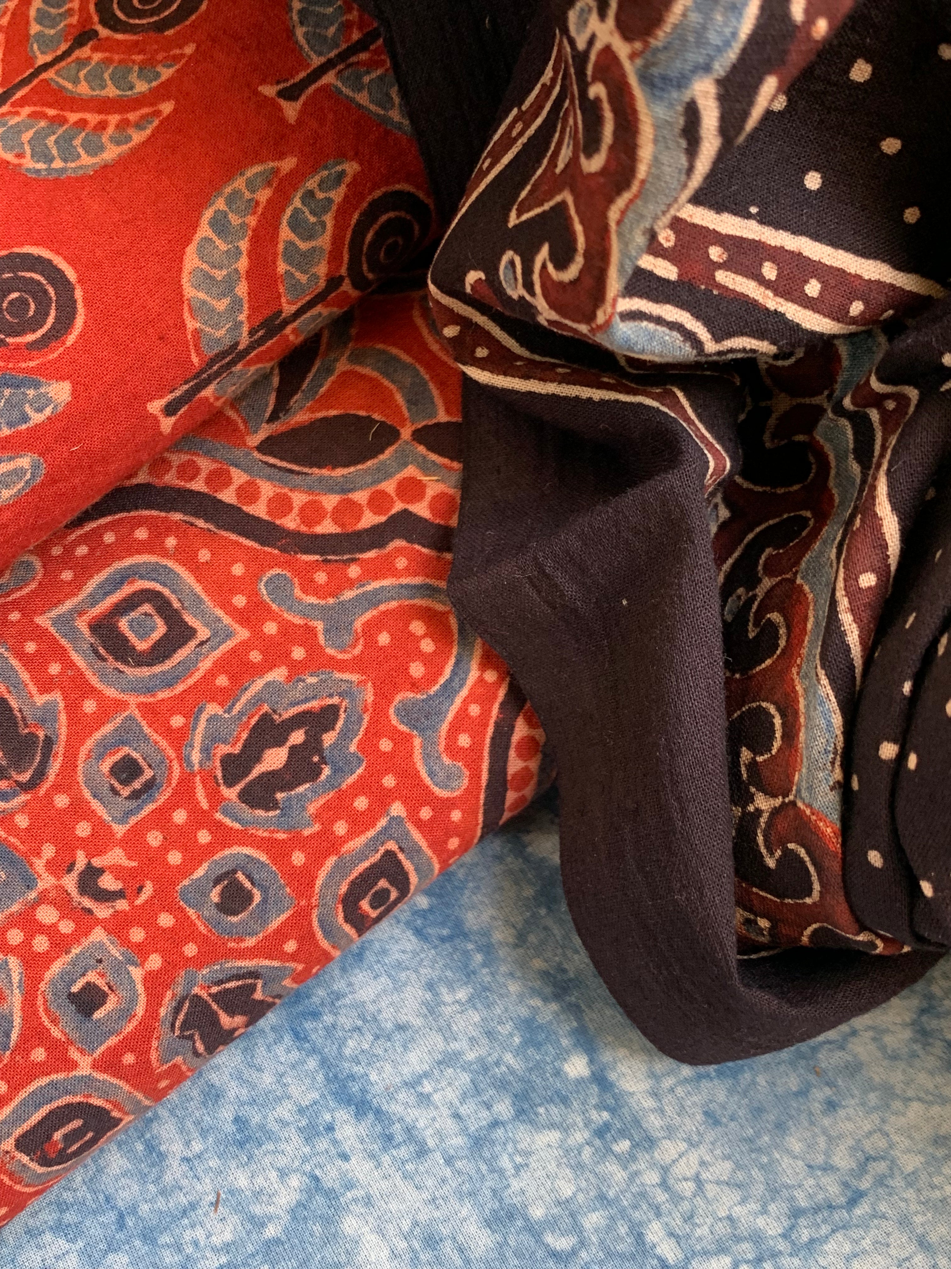 Natural Dyes Handblock Ajrakh Cotton Suit