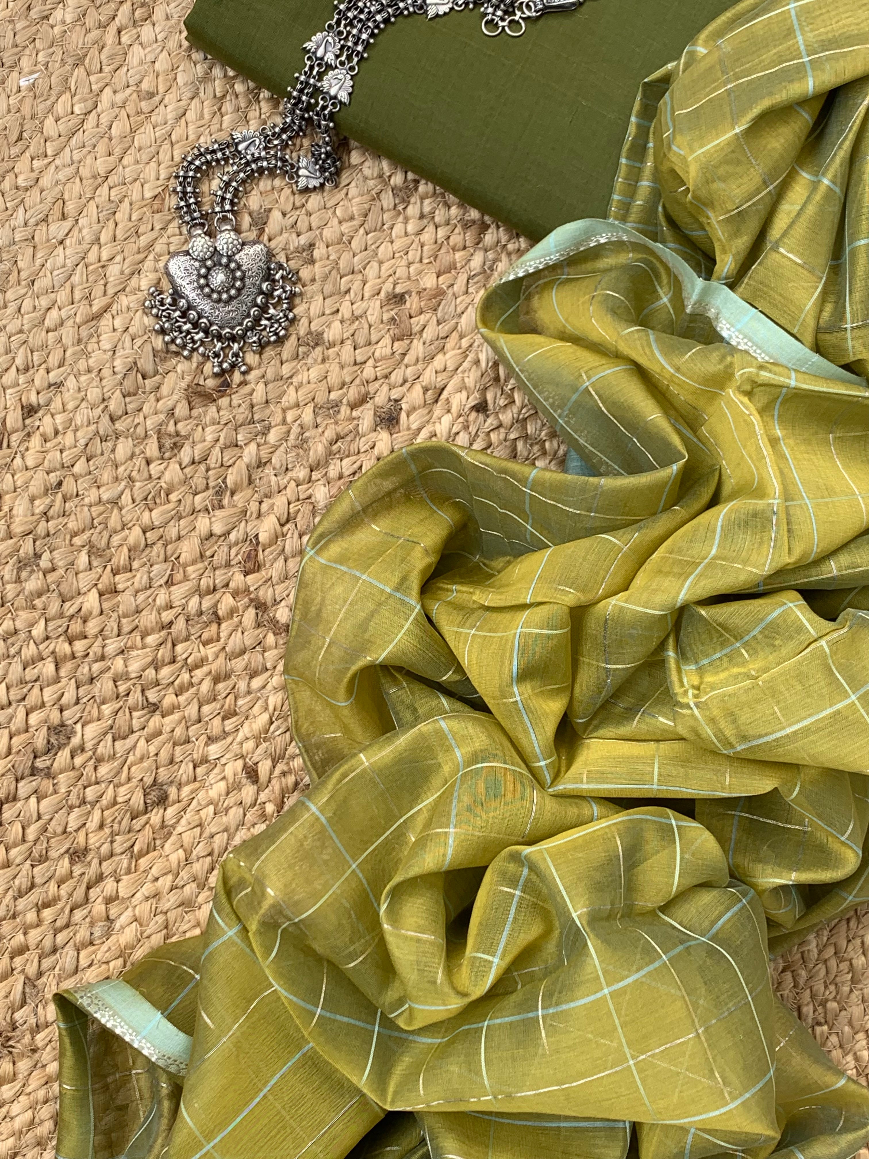 Handwoven Maheshwari Kurta dupatta set
