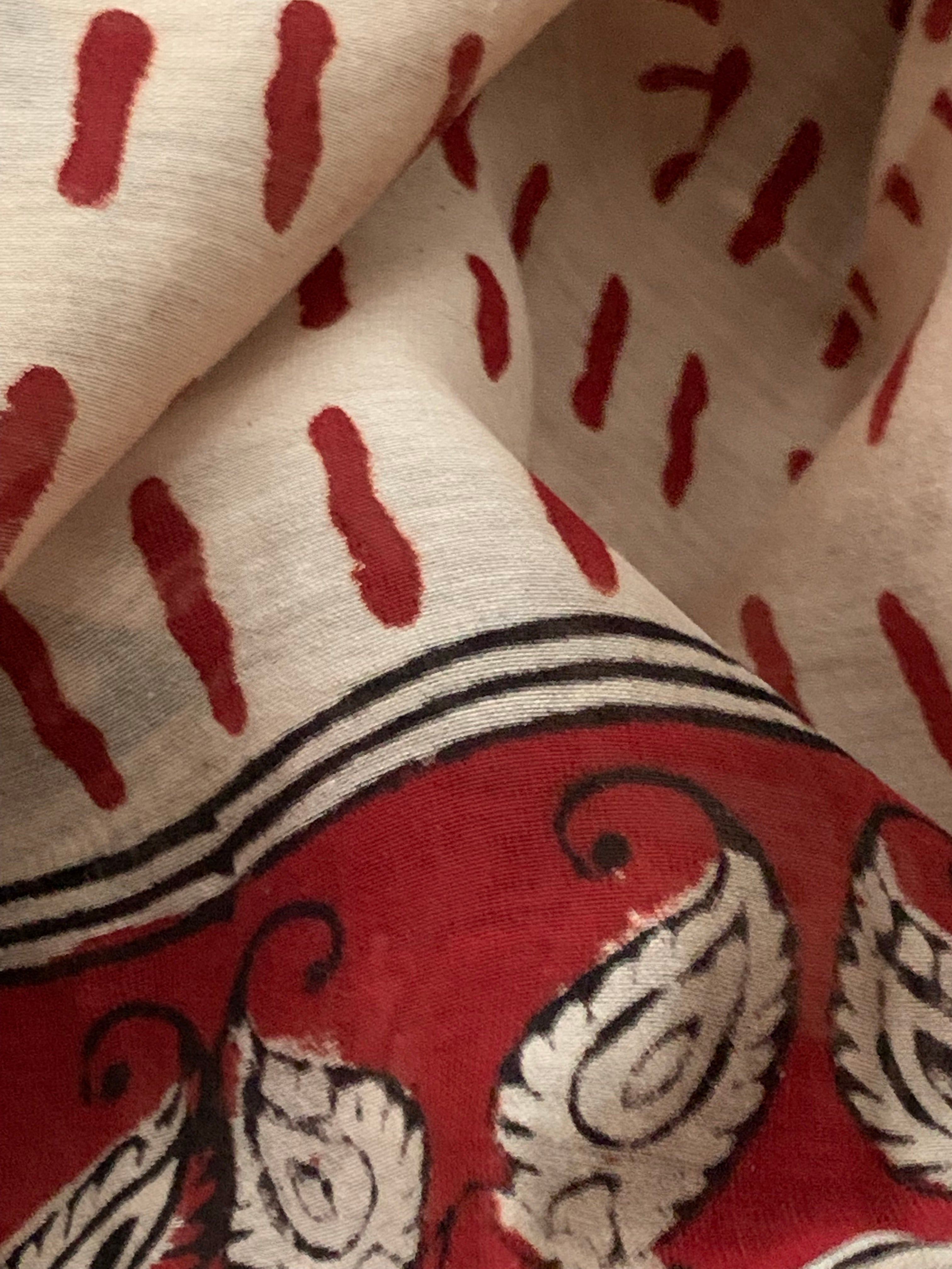 Handblock chanderi suit