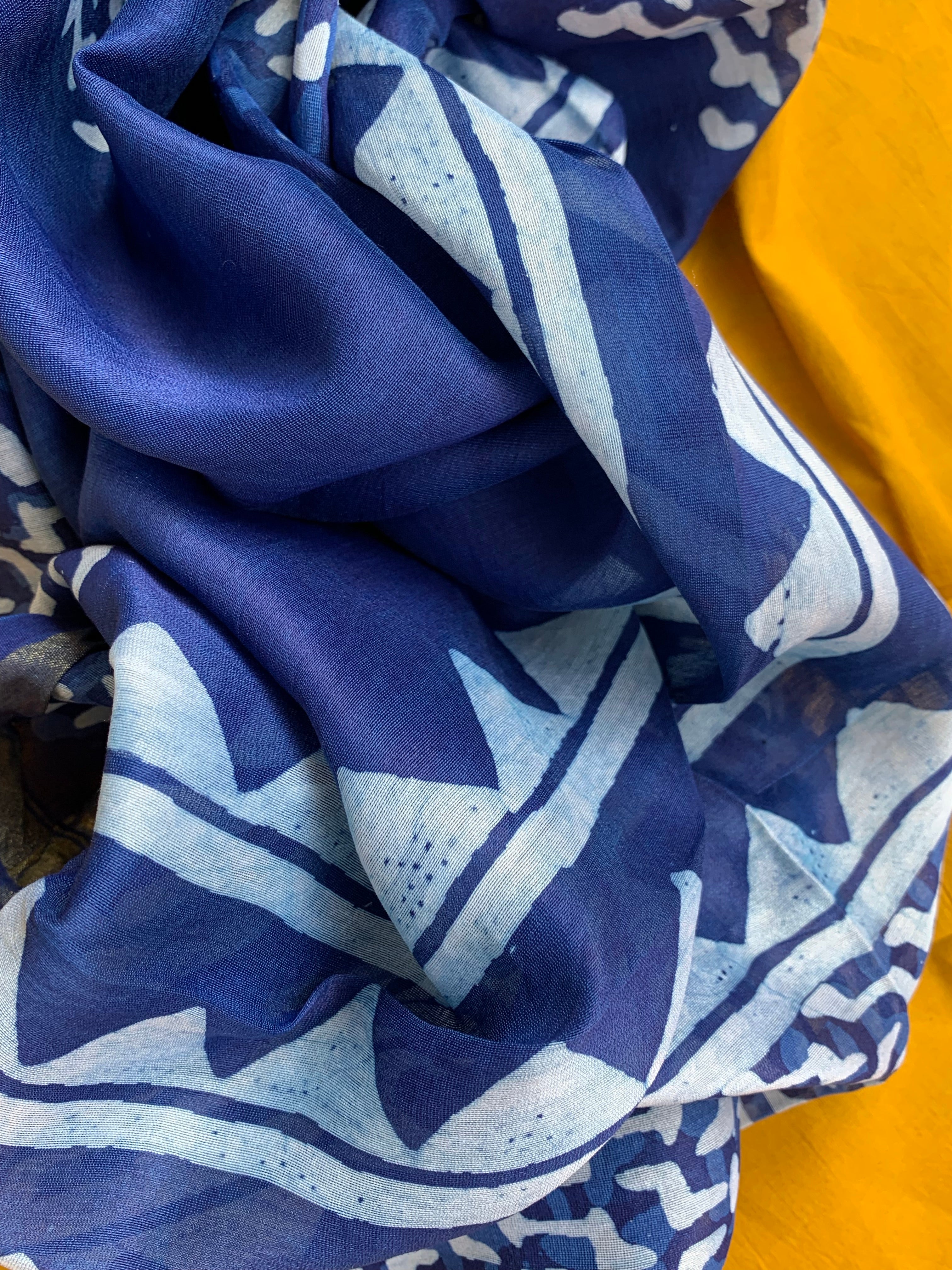 Handblock Batik Cotton Chanderi Suit