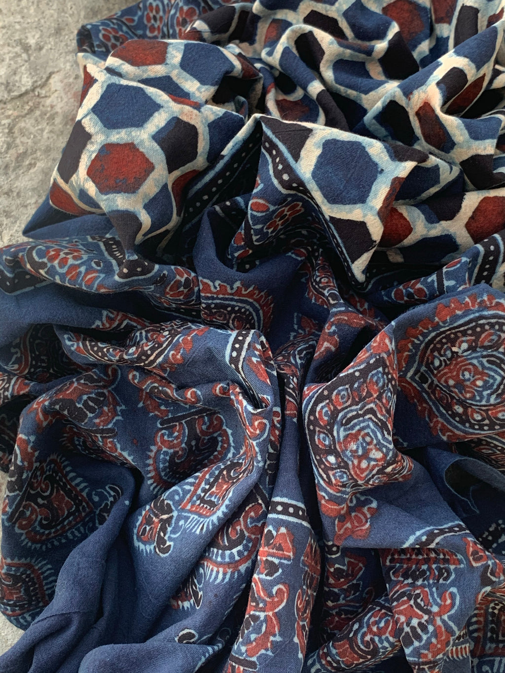Handblock Ajrakh Cotton Suit