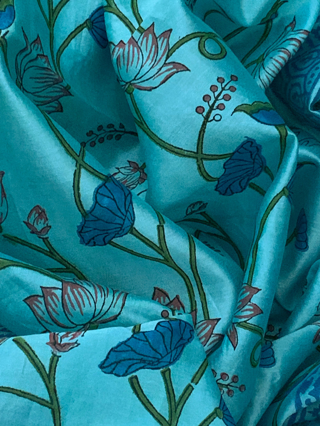 Blue Handcrafted Cotton Chanderi Suit