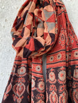 Handblock Ajrakh Dupatta