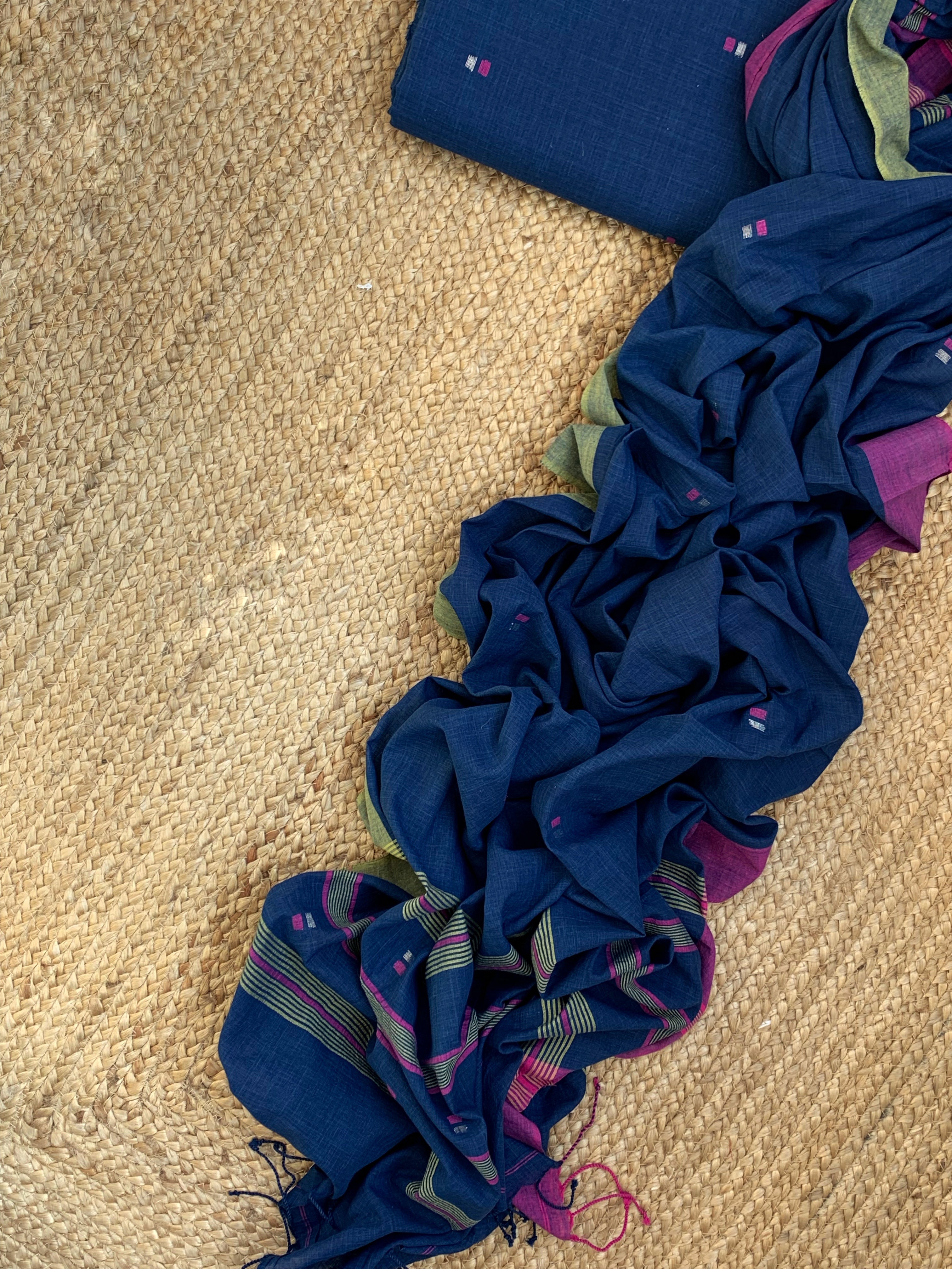 Rajni - Handwoven Bengal Jamdani Kurta Dupatta set