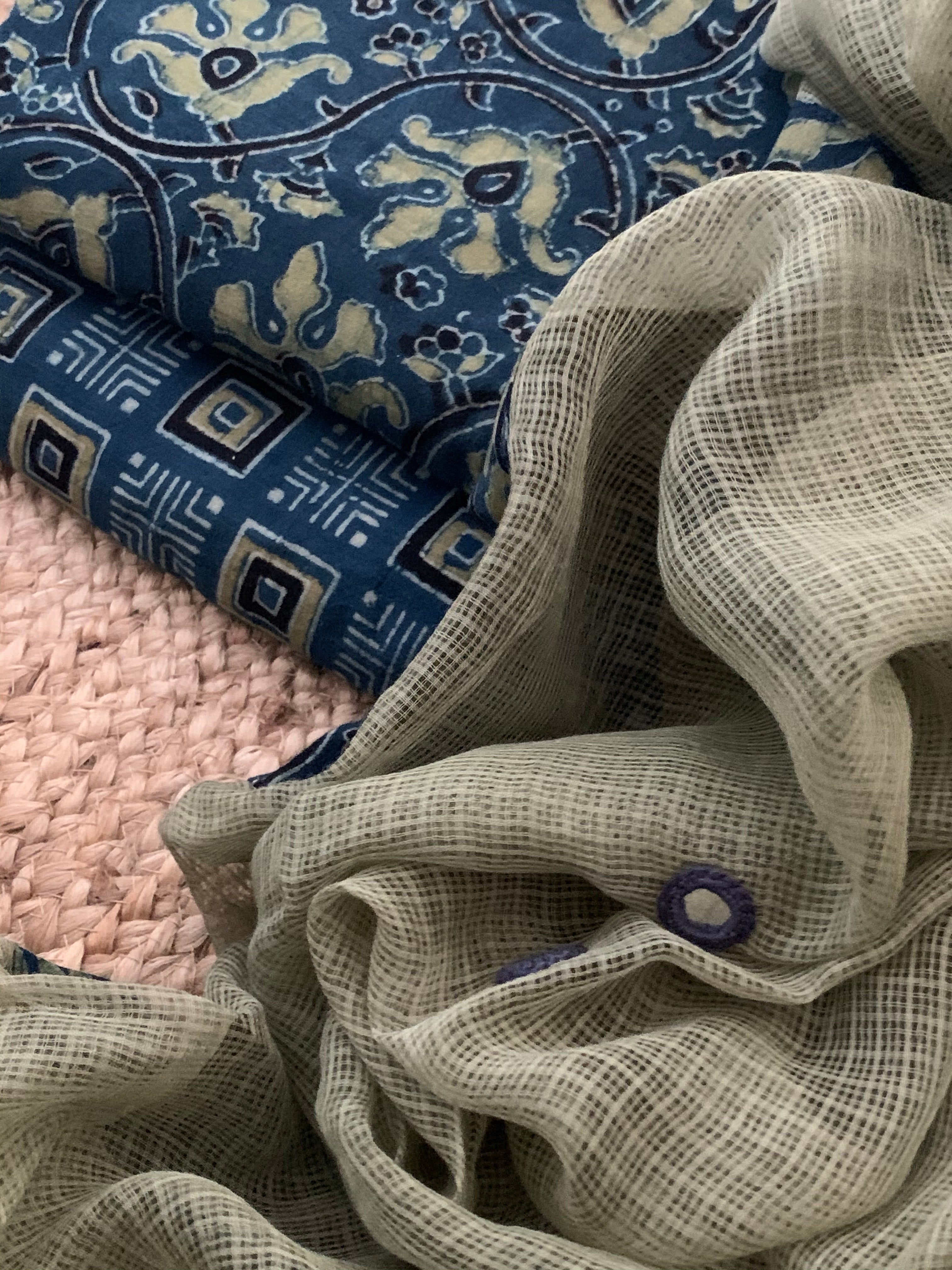 Handblock Ajrakh Cotton Kota Suit