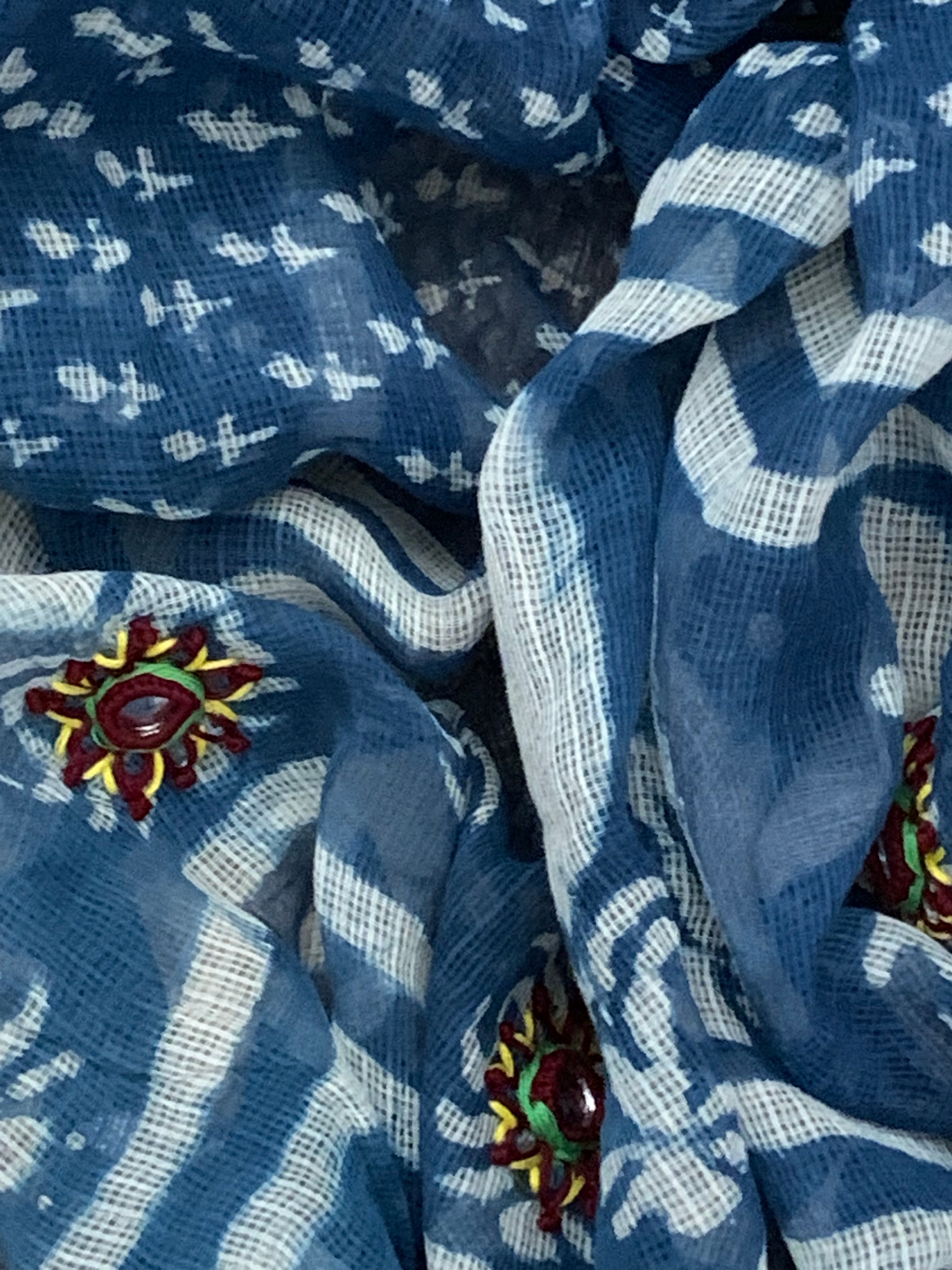 Handblock cotton kota dupatta set