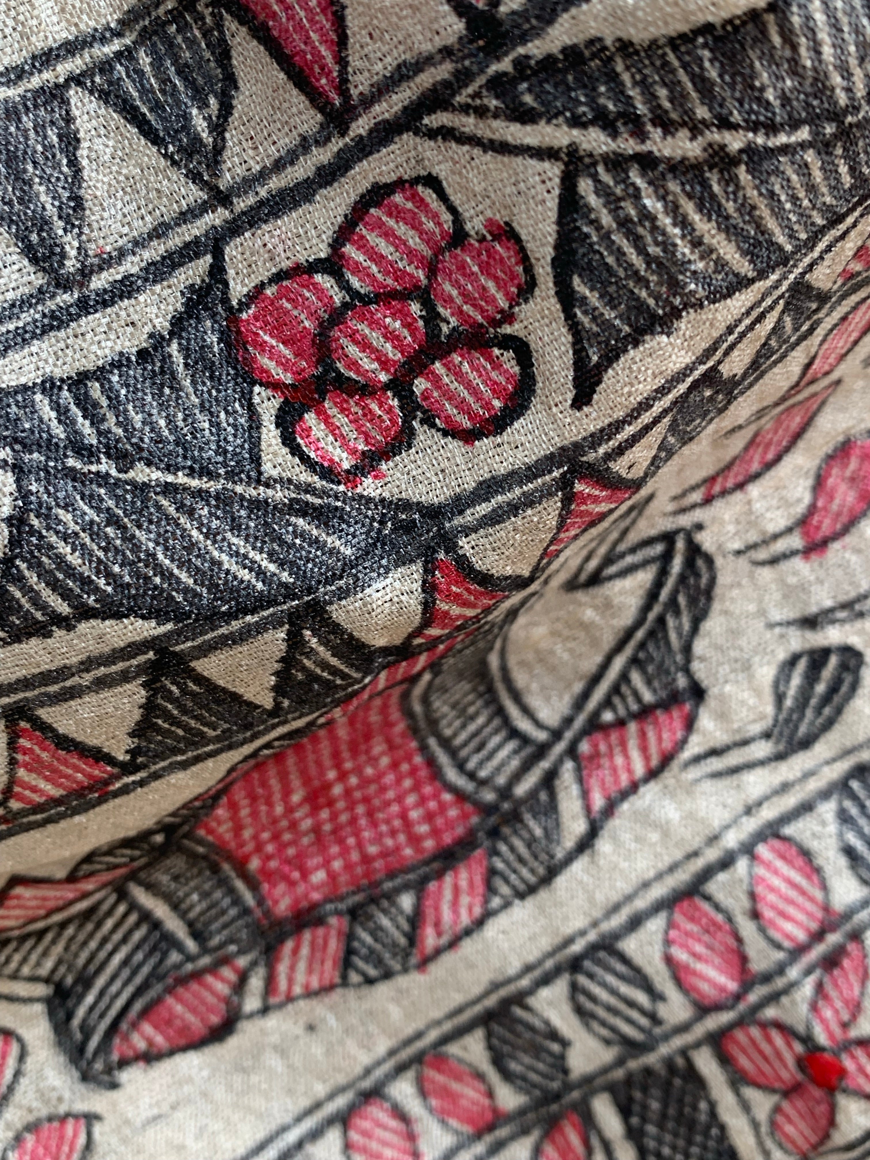 Madhubani Handpainted Handwoven Tussar Silk Kurta Dupatta Set