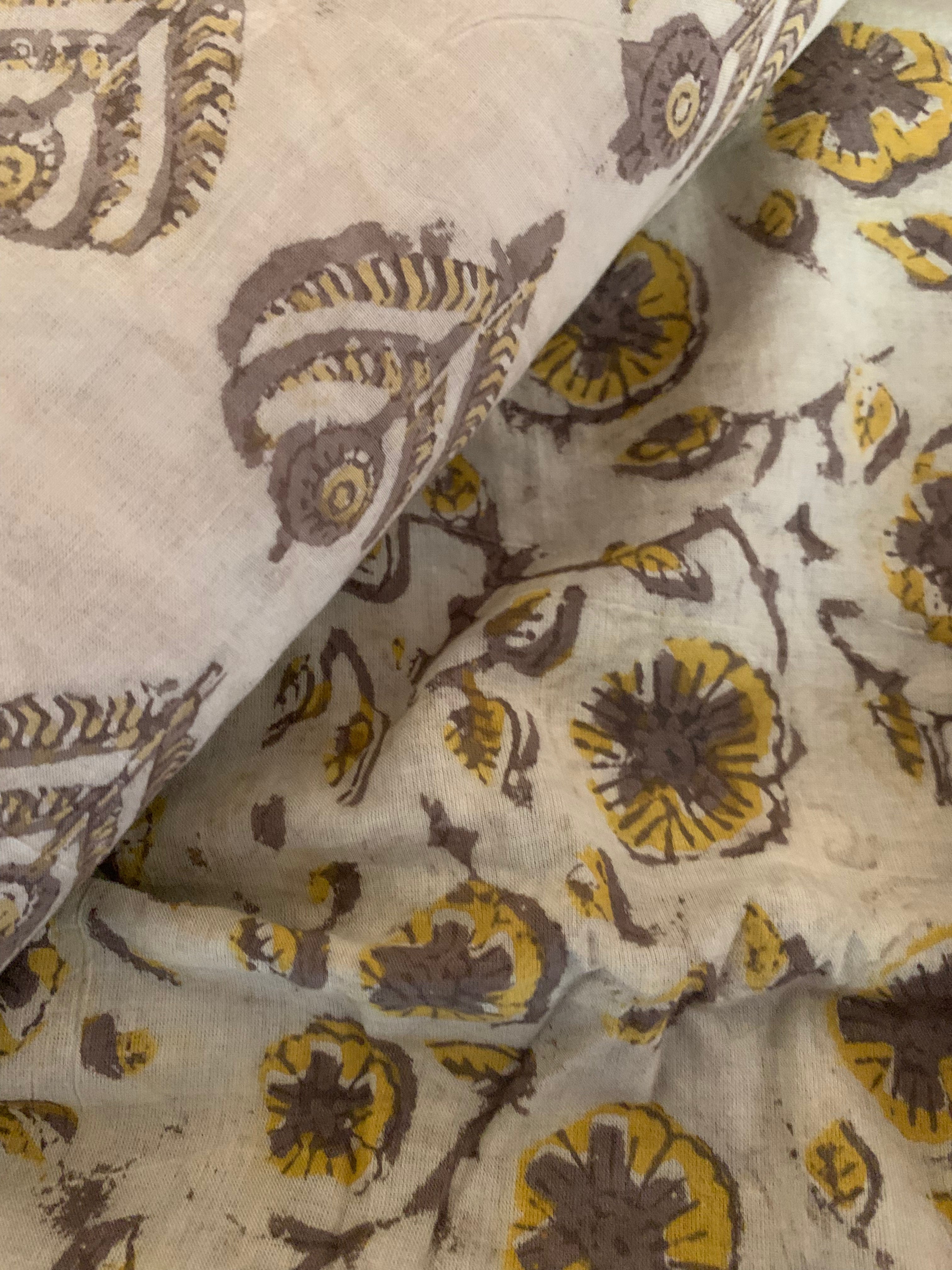 Handblock Ajrakh Cotton Kurta Bottom Set