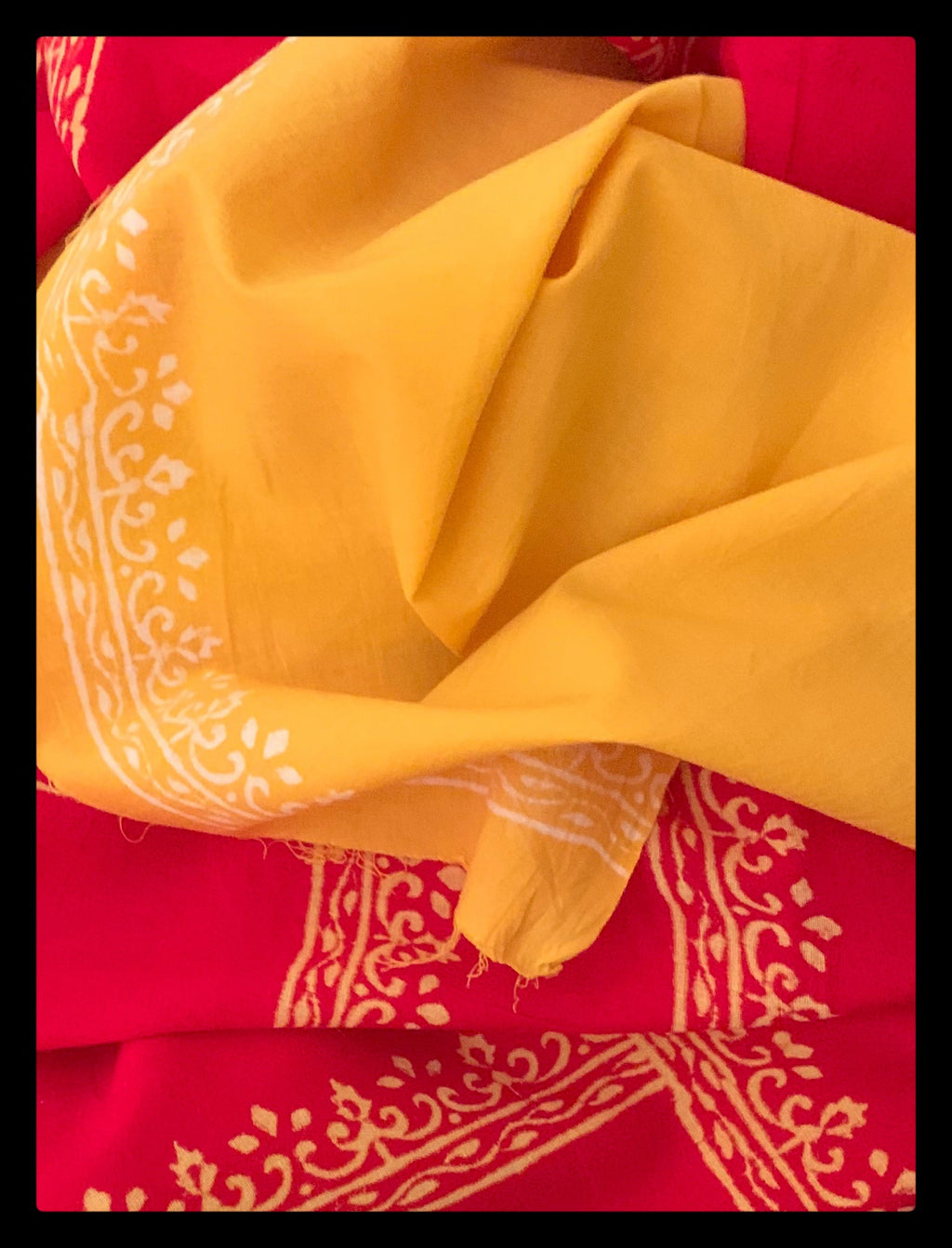 Red Handblock Printed Cotton Saree