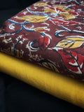 Hand Block Printed Kalamkari Natural Dyed Kurta Bottom Set