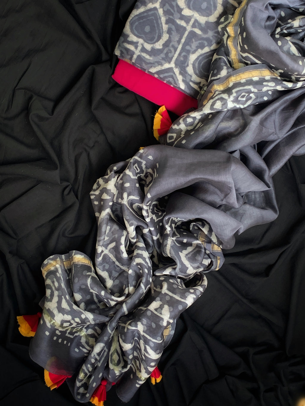 Handblock Chanderi Suit