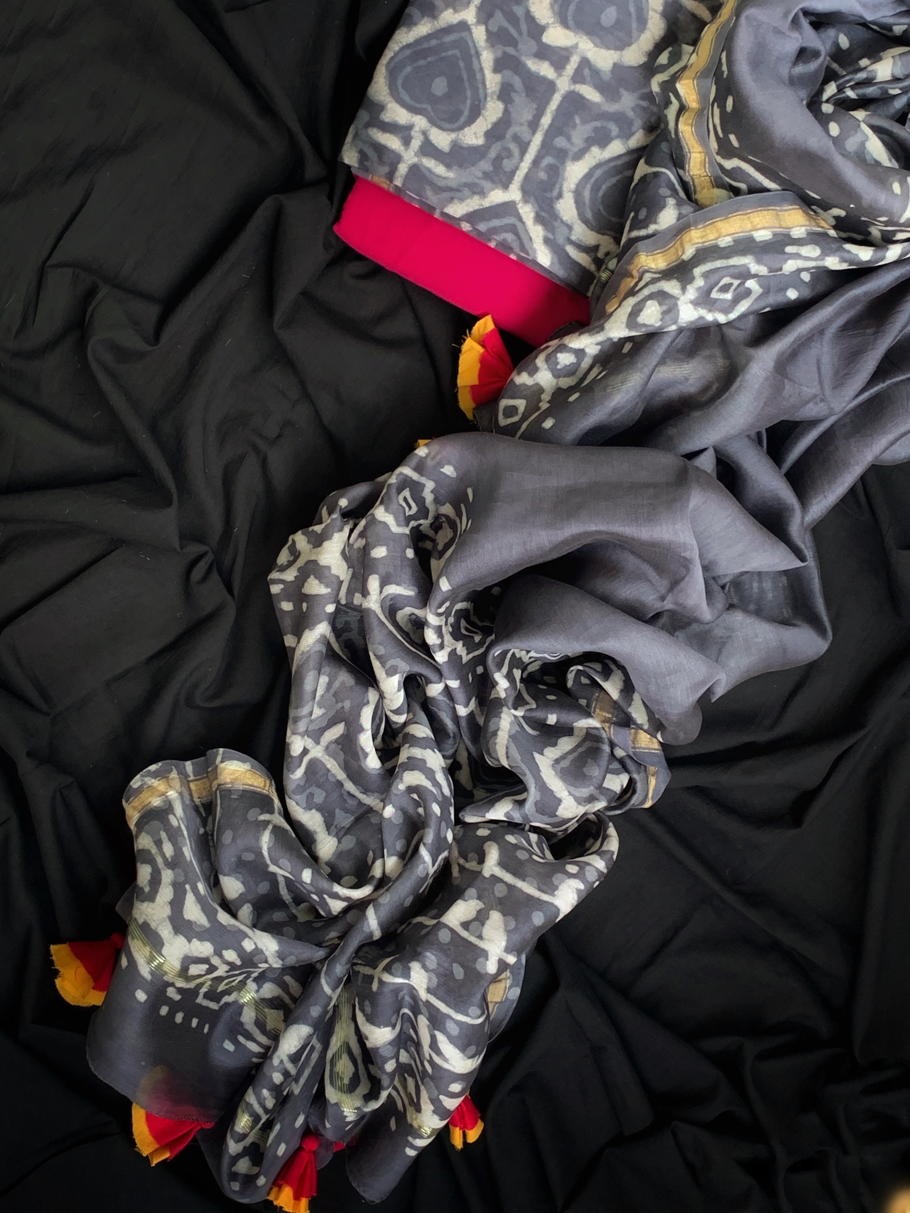 Handblock Chanderi Suit