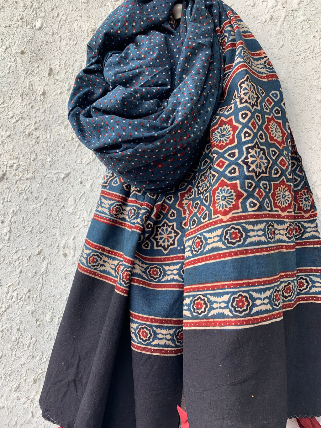 Handblock Ajrakh Dupatta