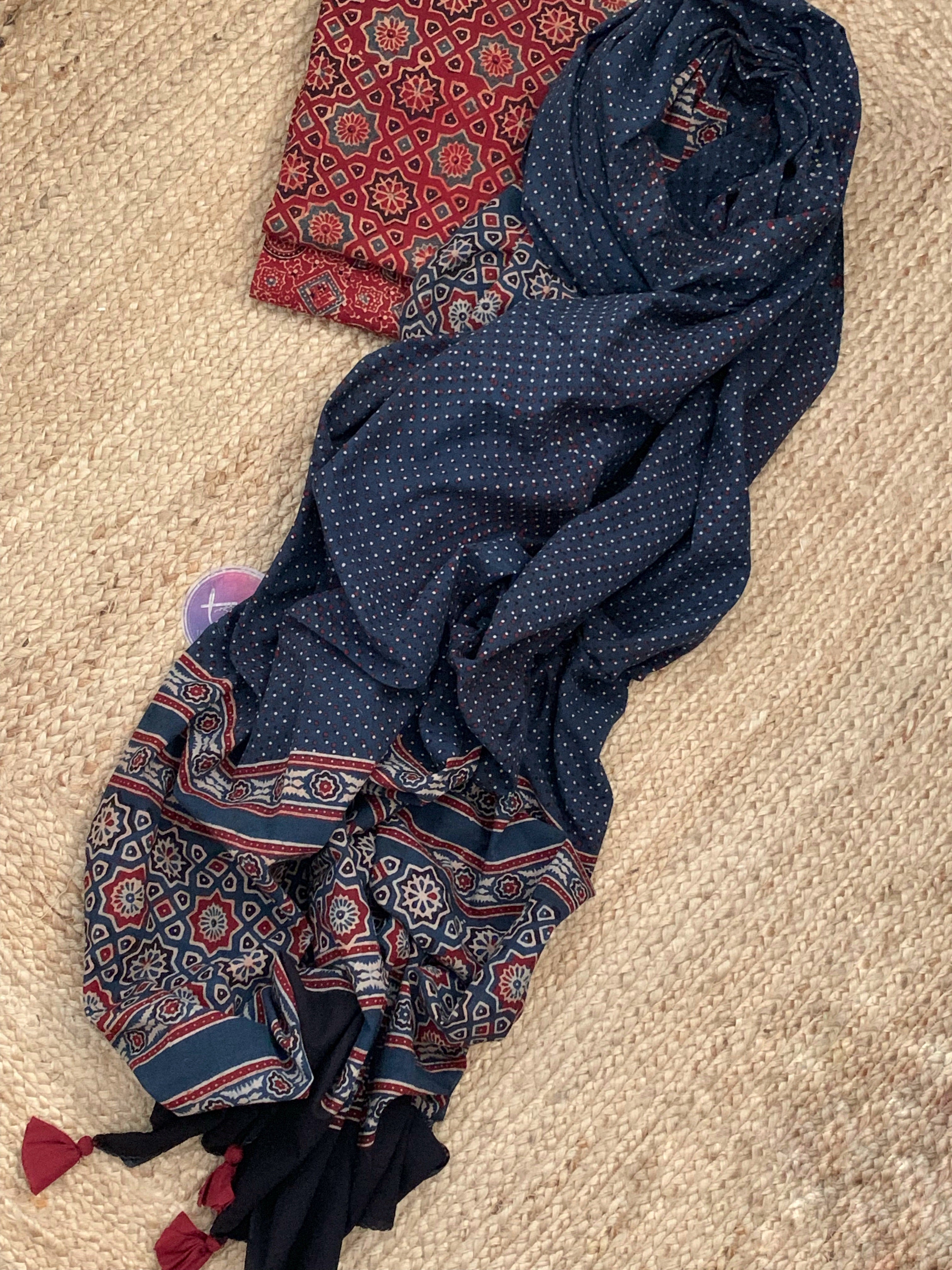 Handblock Ajrakh Suit
