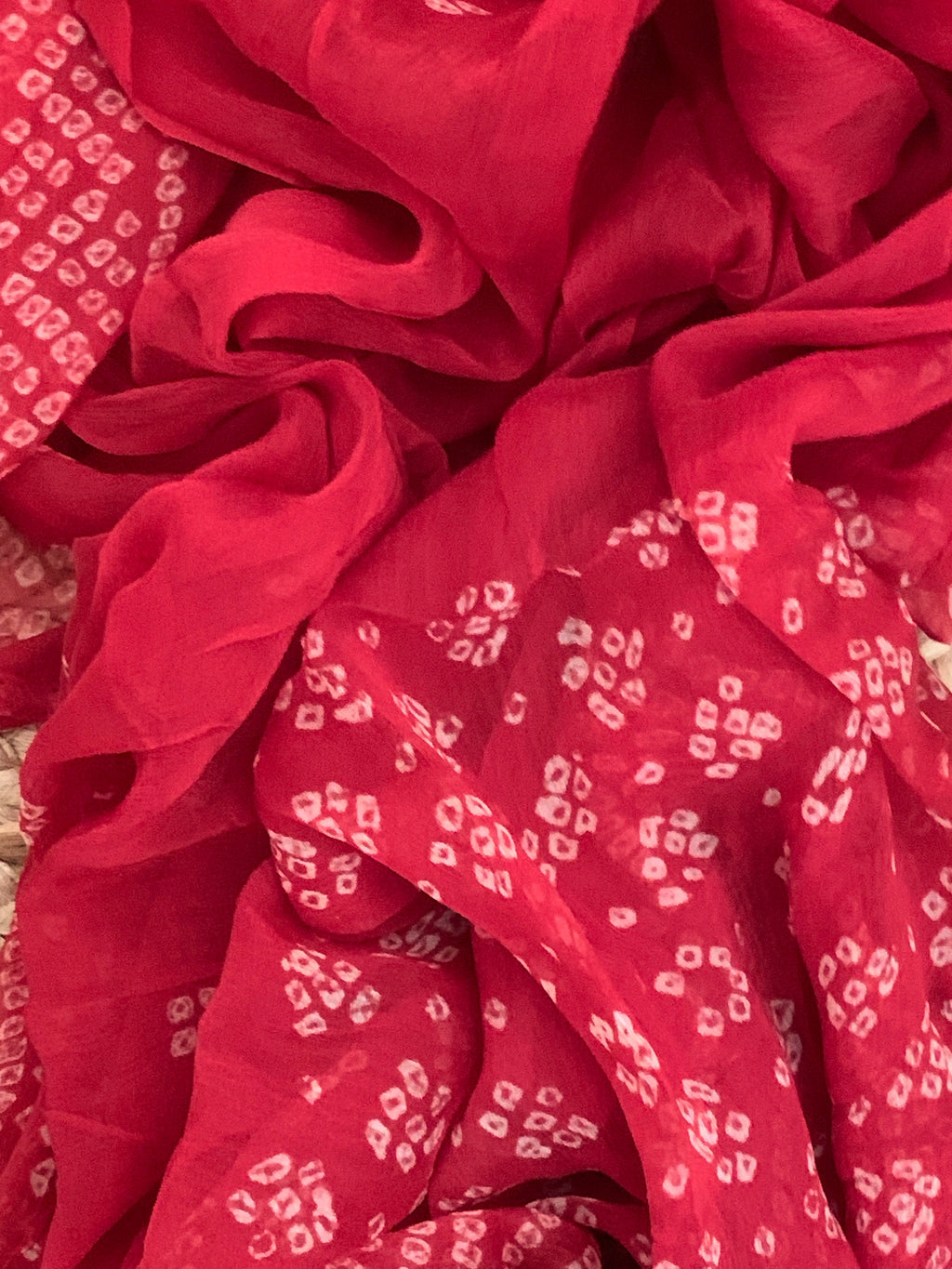 Red Wool Pashmina Suit