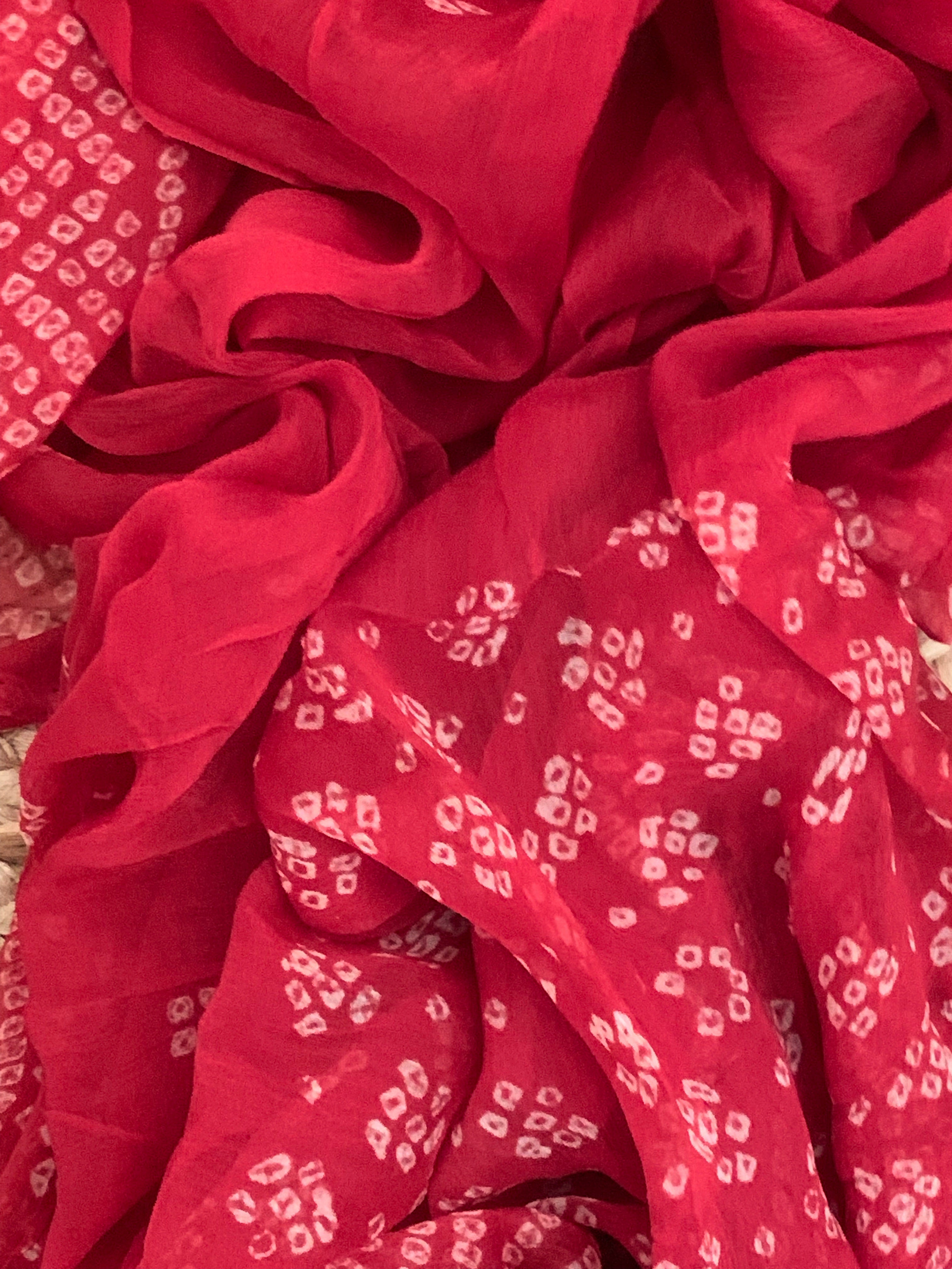 Red Wool Pashmina Suit