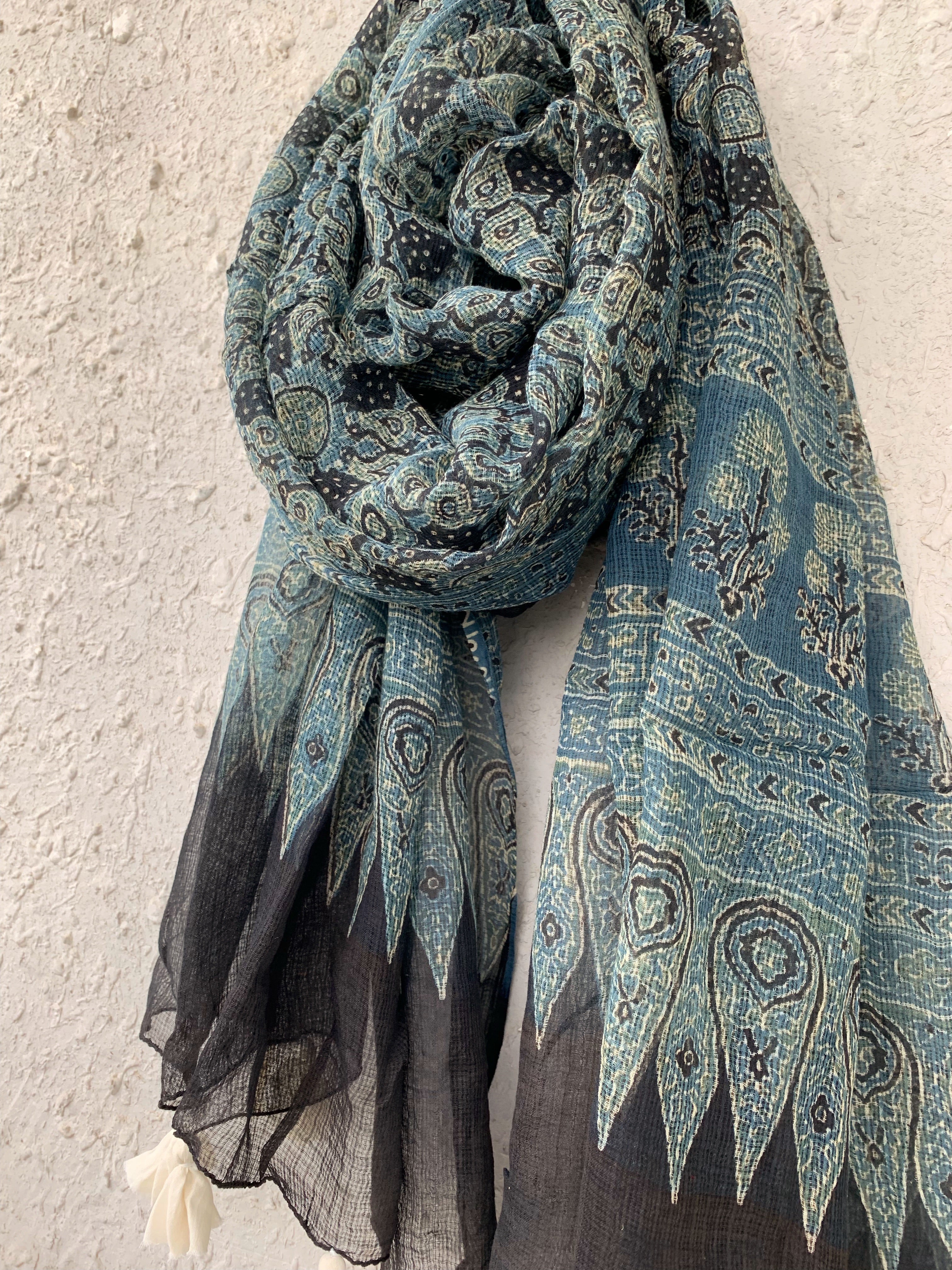Handblock Ajrakh Kota Dupatta