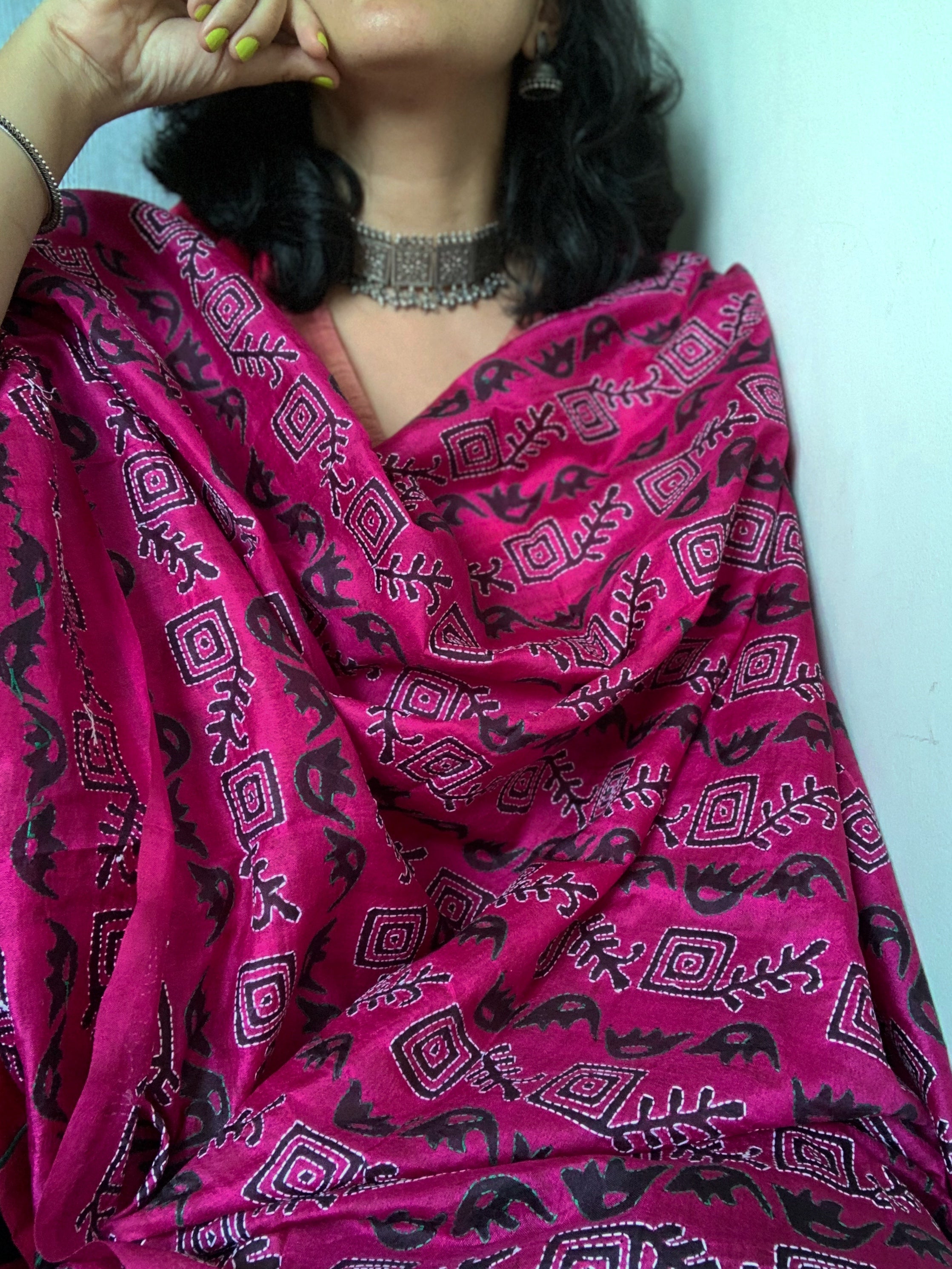 Handcrafted Kantha Cotton Silk Dupatta