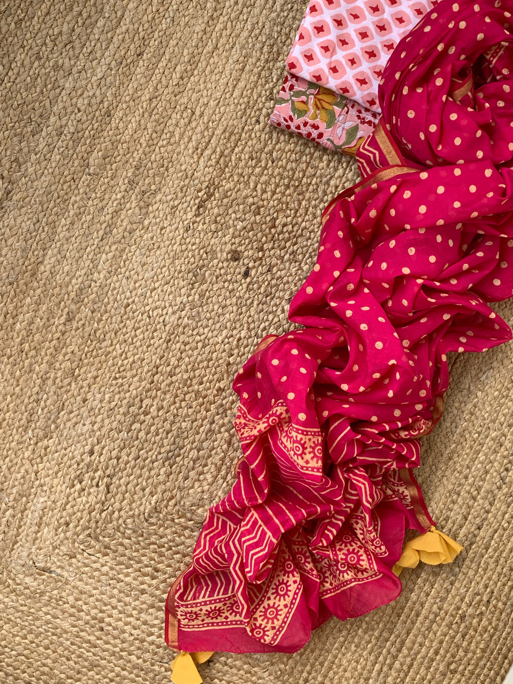 Handcrafted Cotton Chanderi Dupatta Suit