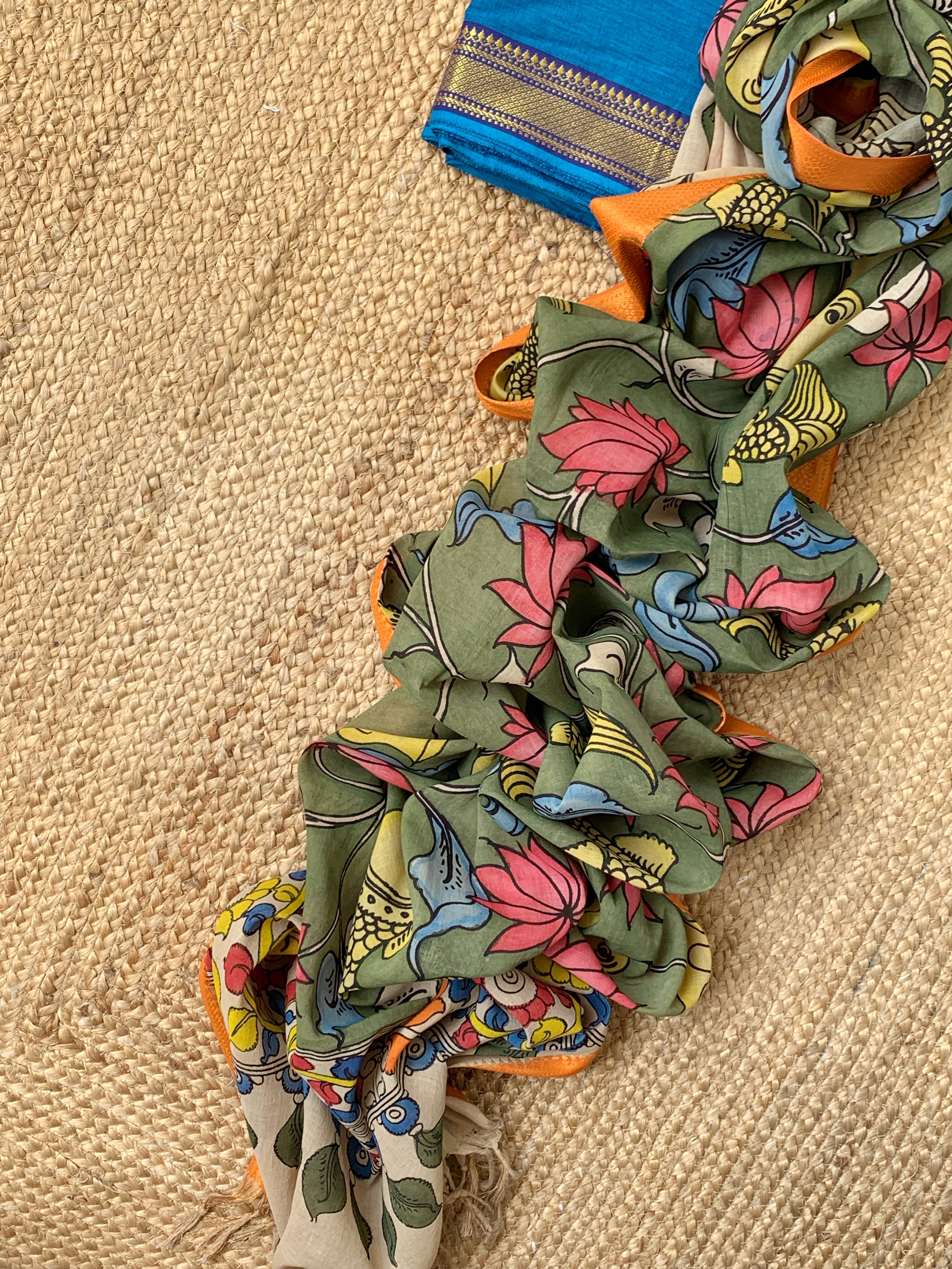 Handwoven Handcrafted Kalamkari Kurta Dupatta Set