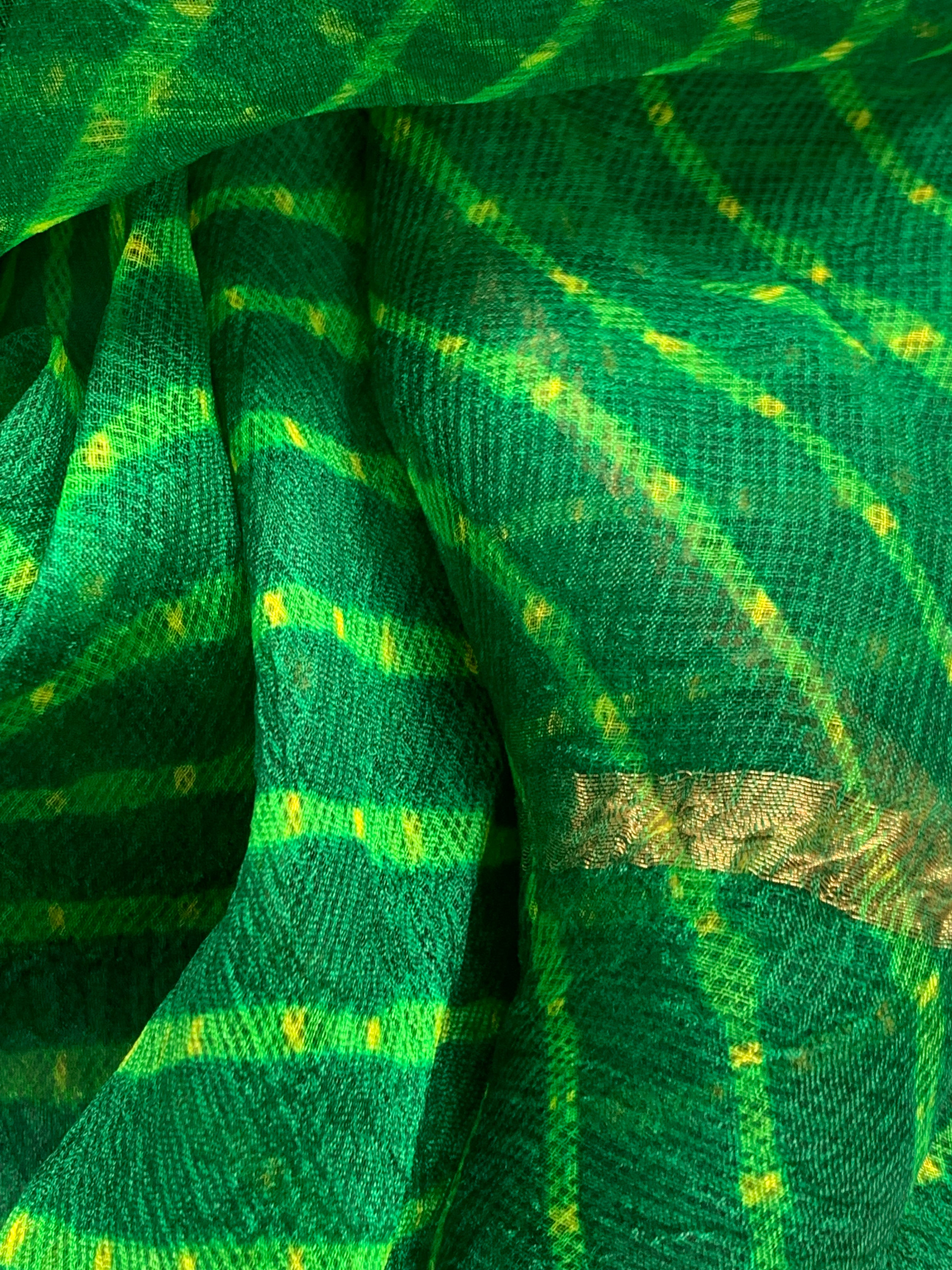 Handcrafted Tie-Dye Silk Kota Doria Dupatta