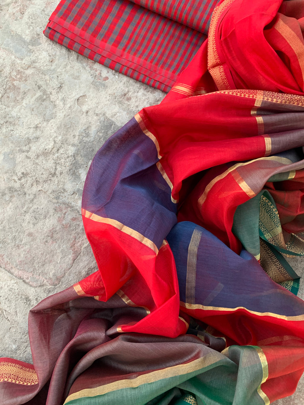 Handwoven Maheshwari Kurta dupatta set