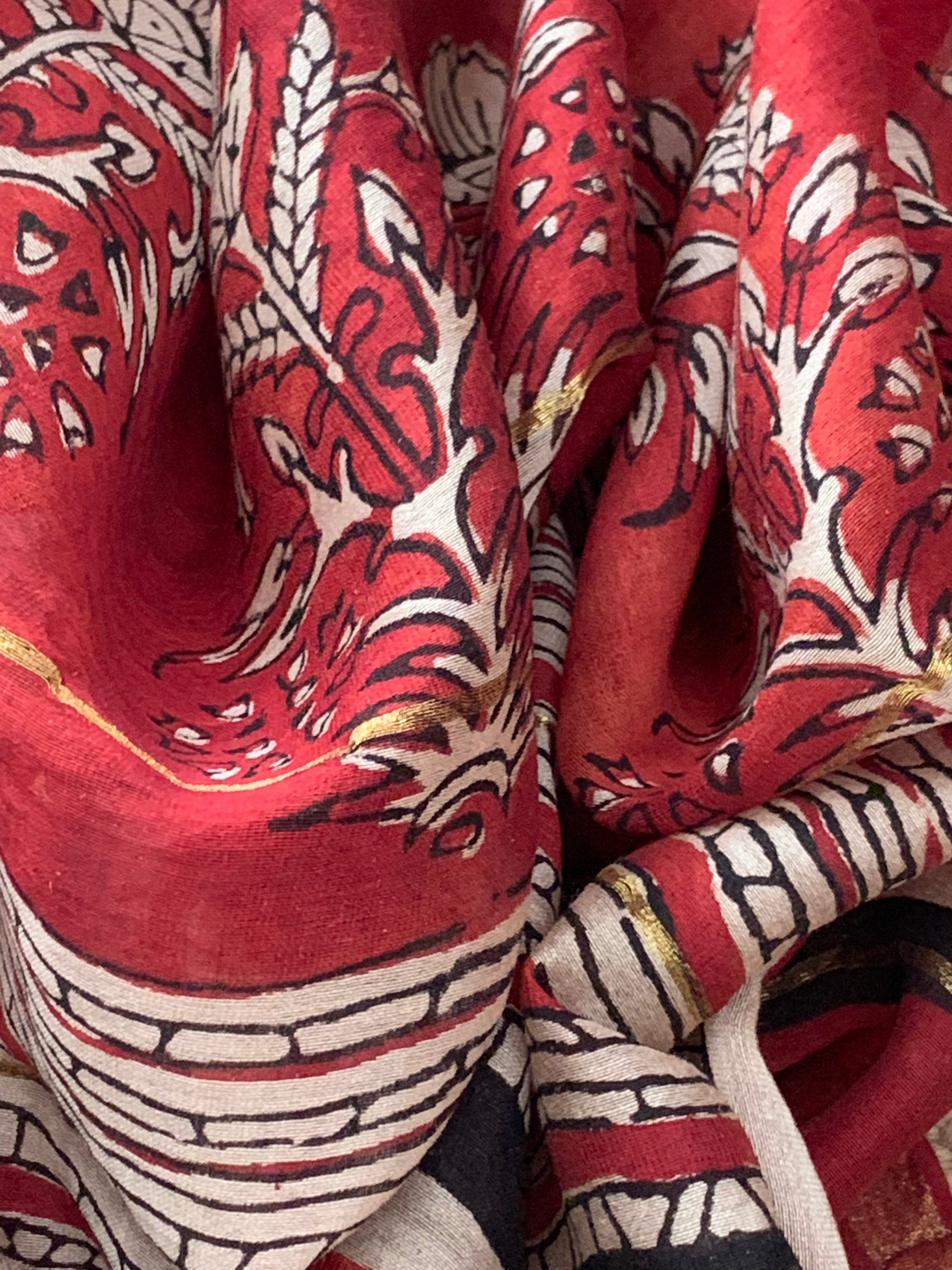 Handblock Chanderi Suit